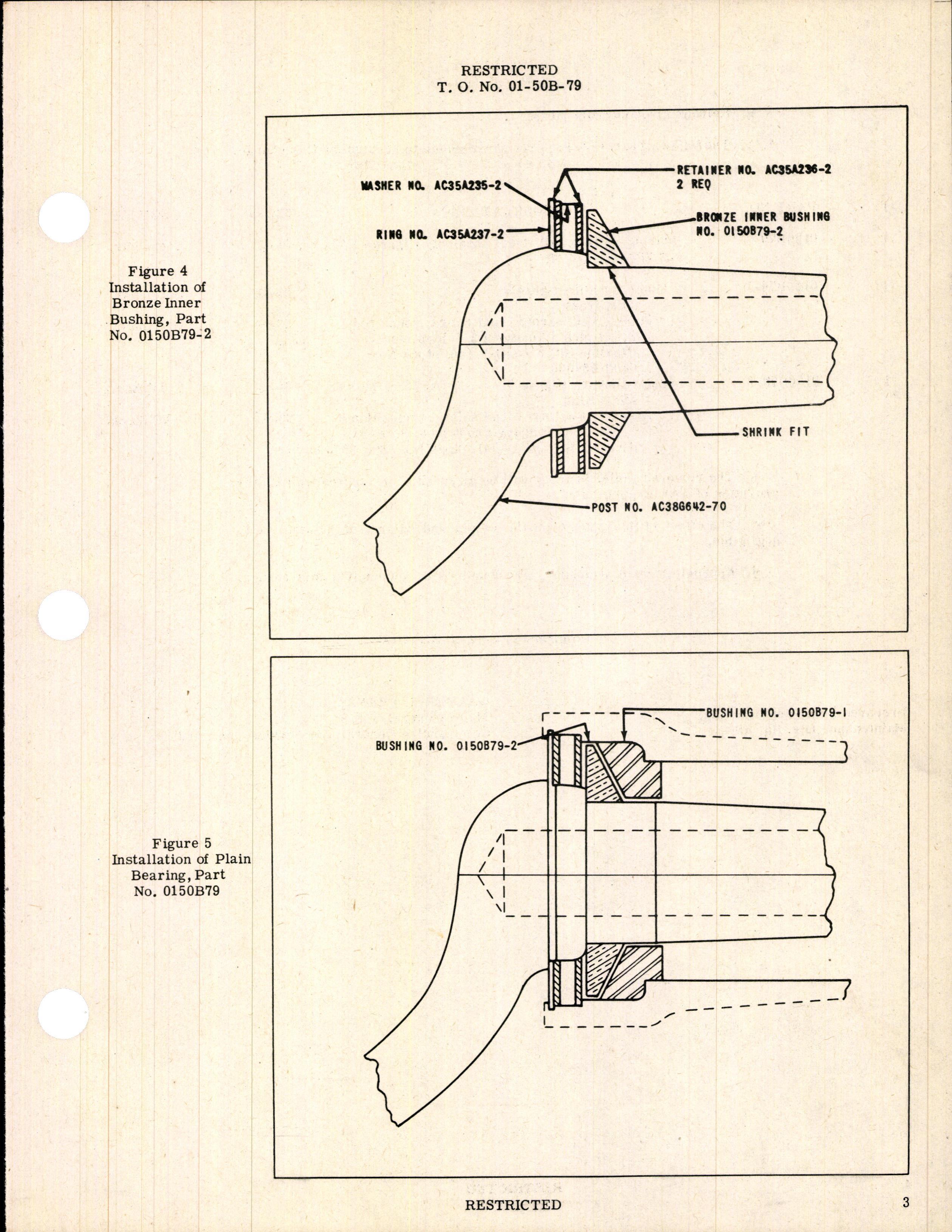 Sample page 3 from AirCorps Library document: Installation of Plain Bearing in Tail Wheel Assembly - BT-13, BT-13A, BT-13B, BT-15, SNV-1, and SNV-2