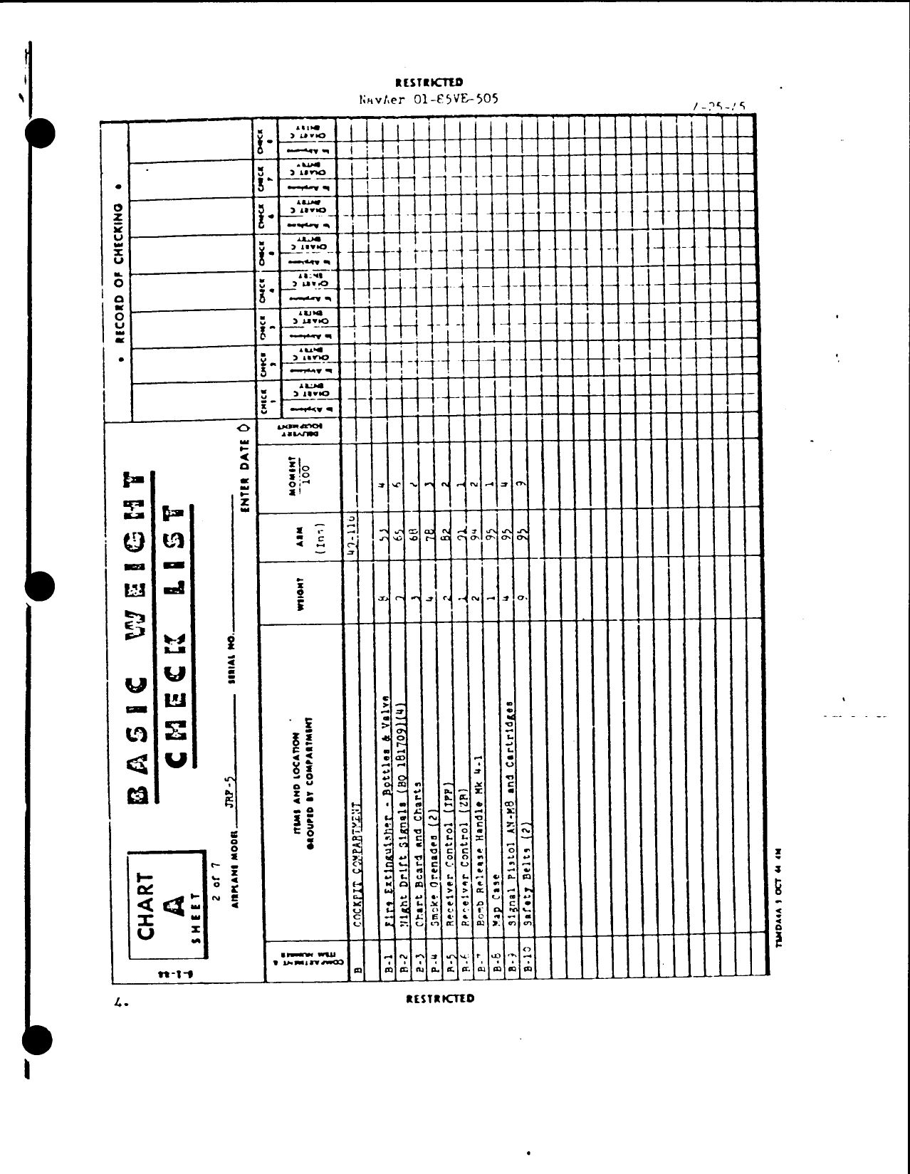 Sample page  6 from AirCorps Library document: Basic Weight Check List & Loading Data - Grumman Goose JRF-4 - JRF-5