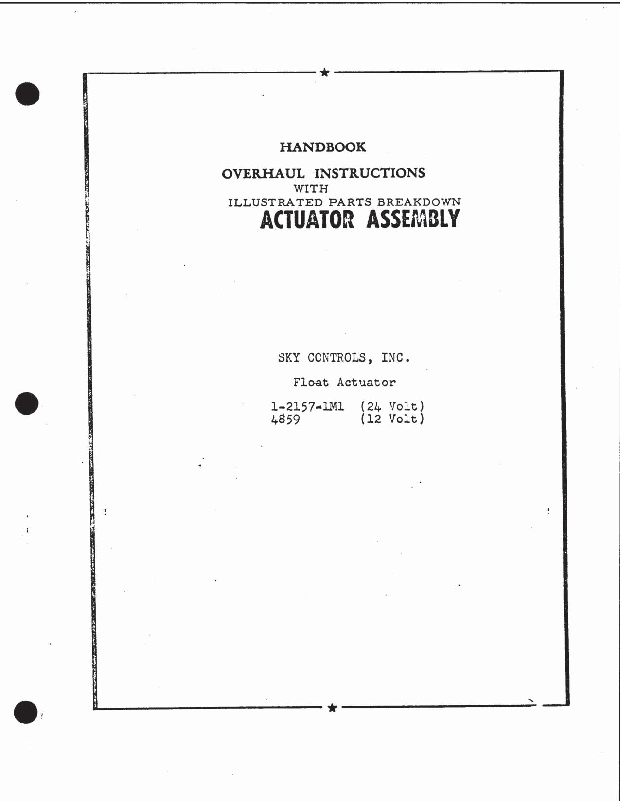 Sample page 1 from AirCorps Library document: Actuator Assembly Overhaul Instructions with Parts Breakdown