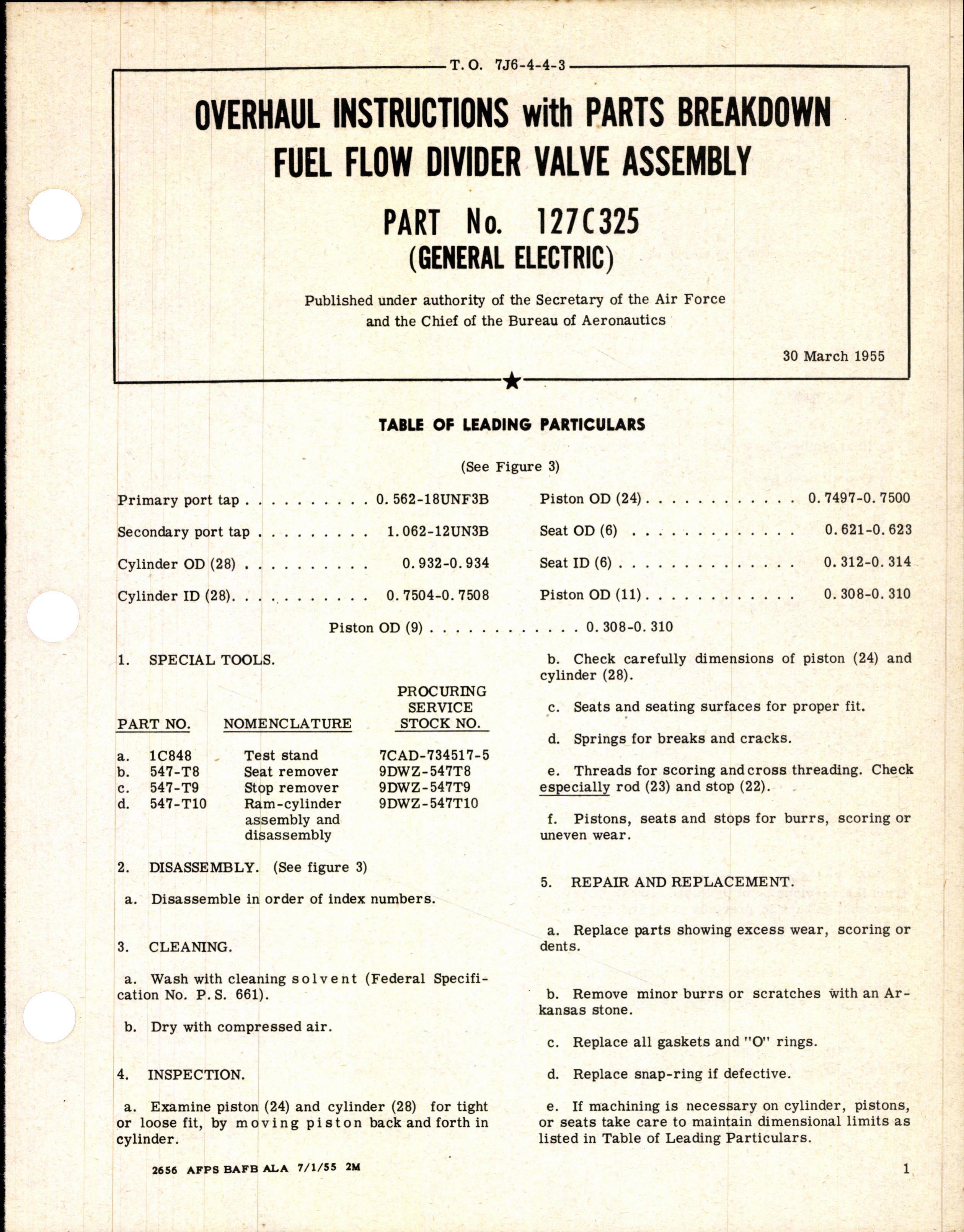Sample page 1 from AirCorps Library document: Fuel Flow Divider Valve Assembly