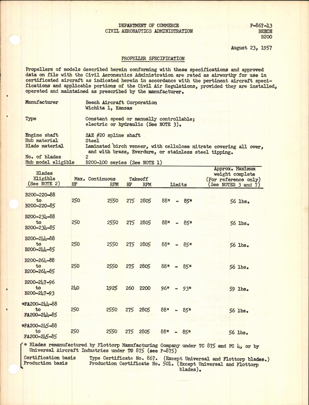 Sample page 1 from AirCorps Library document: B200