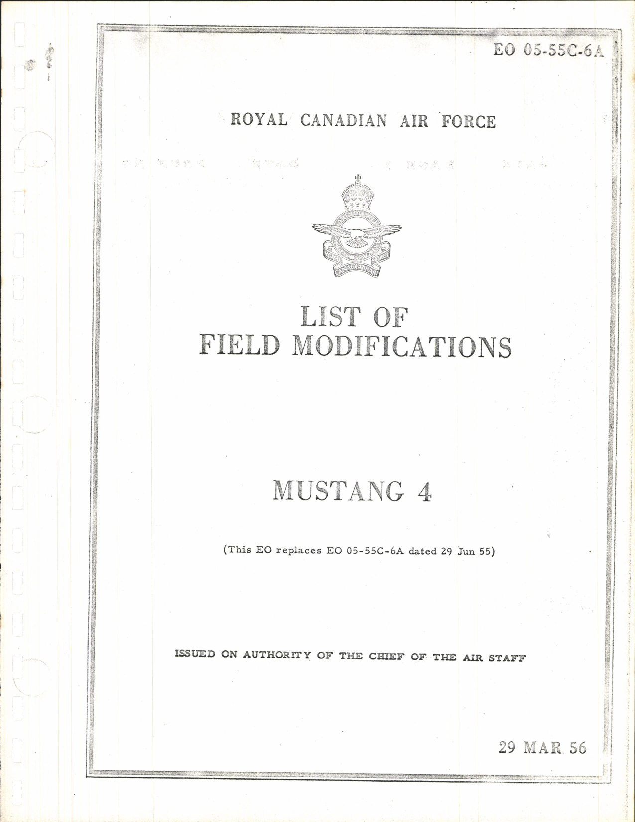 Sample page 1 from AirCorps Library document: List of Field Modifications for Mustang 4