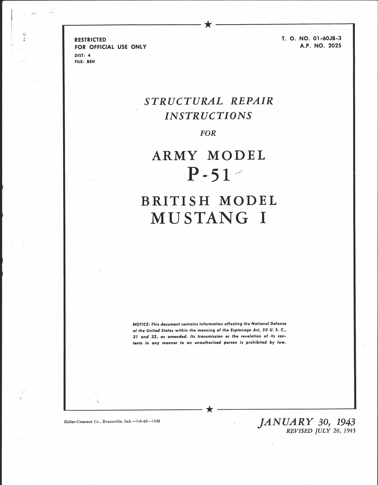 Sample page 1 from AirCorps Library document: Structural Repair Instructions for P-51