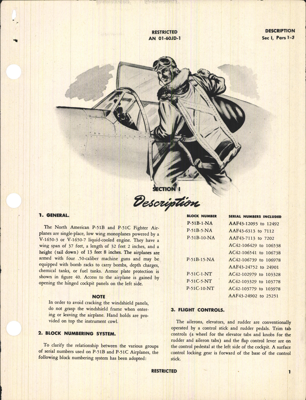 Sample page 5 from AirCorps Library document: Pilot's Flight Operating Instructions for P-51