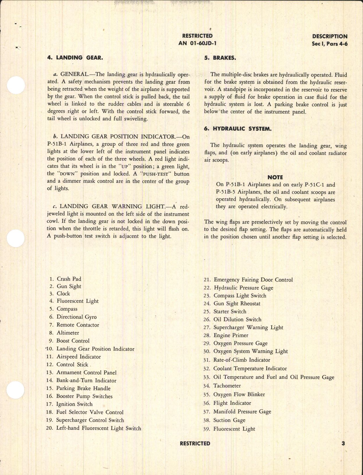 Sample page 7 from AirCorps Library document: Pilot's Flight Operating Instructions for P-51