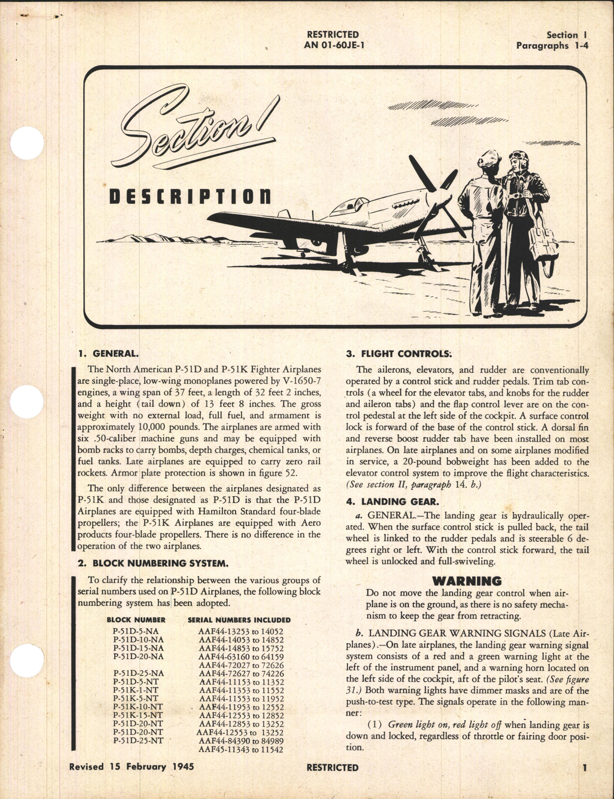 Sample page 5 from AirCorps Library document: Pilot's Flight Operating Instructions for P-51D and K