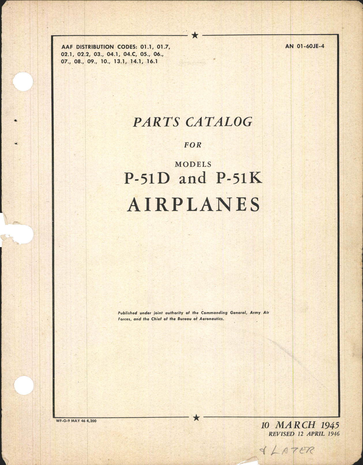 Sample page 1 from AirCorps Library document: Parts Catalog for P-51D and P-51K Airplanes
