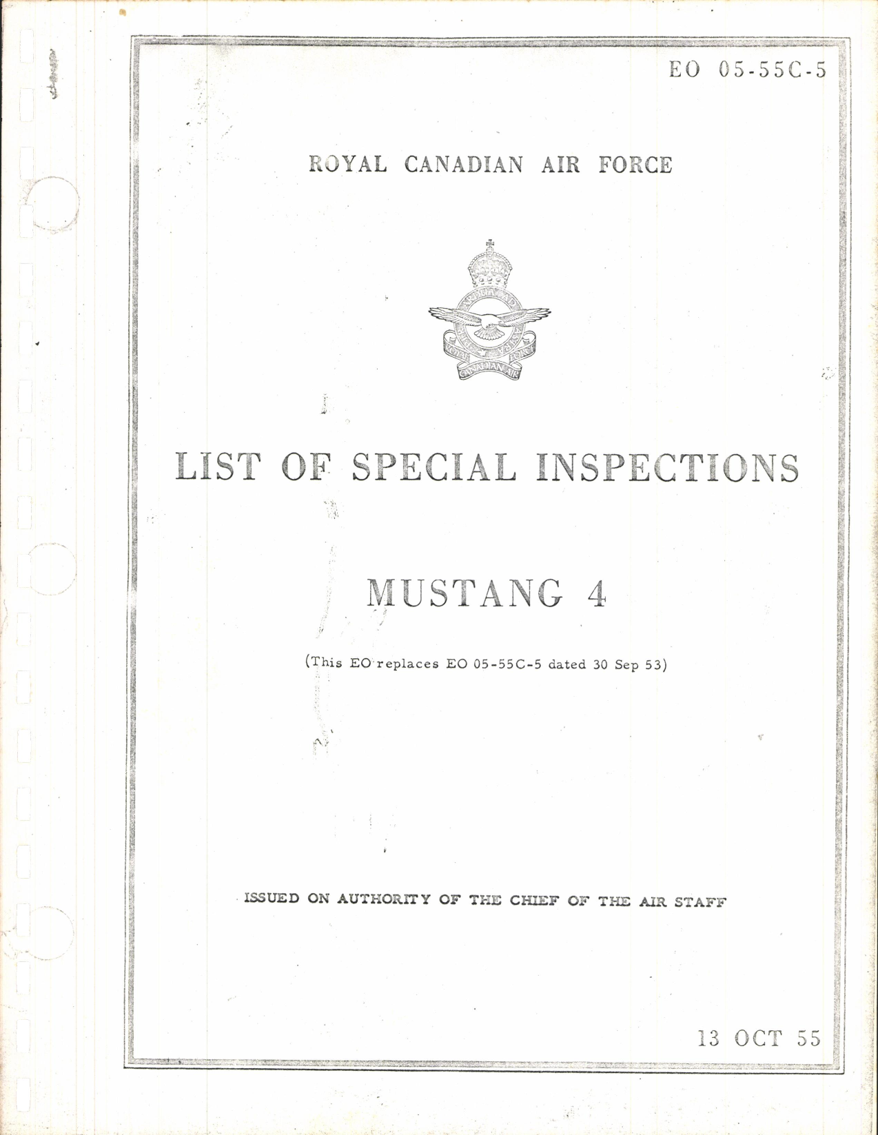 Sample page 1 from AirCorps Library document: List of Special Inspections for Mustang 4
