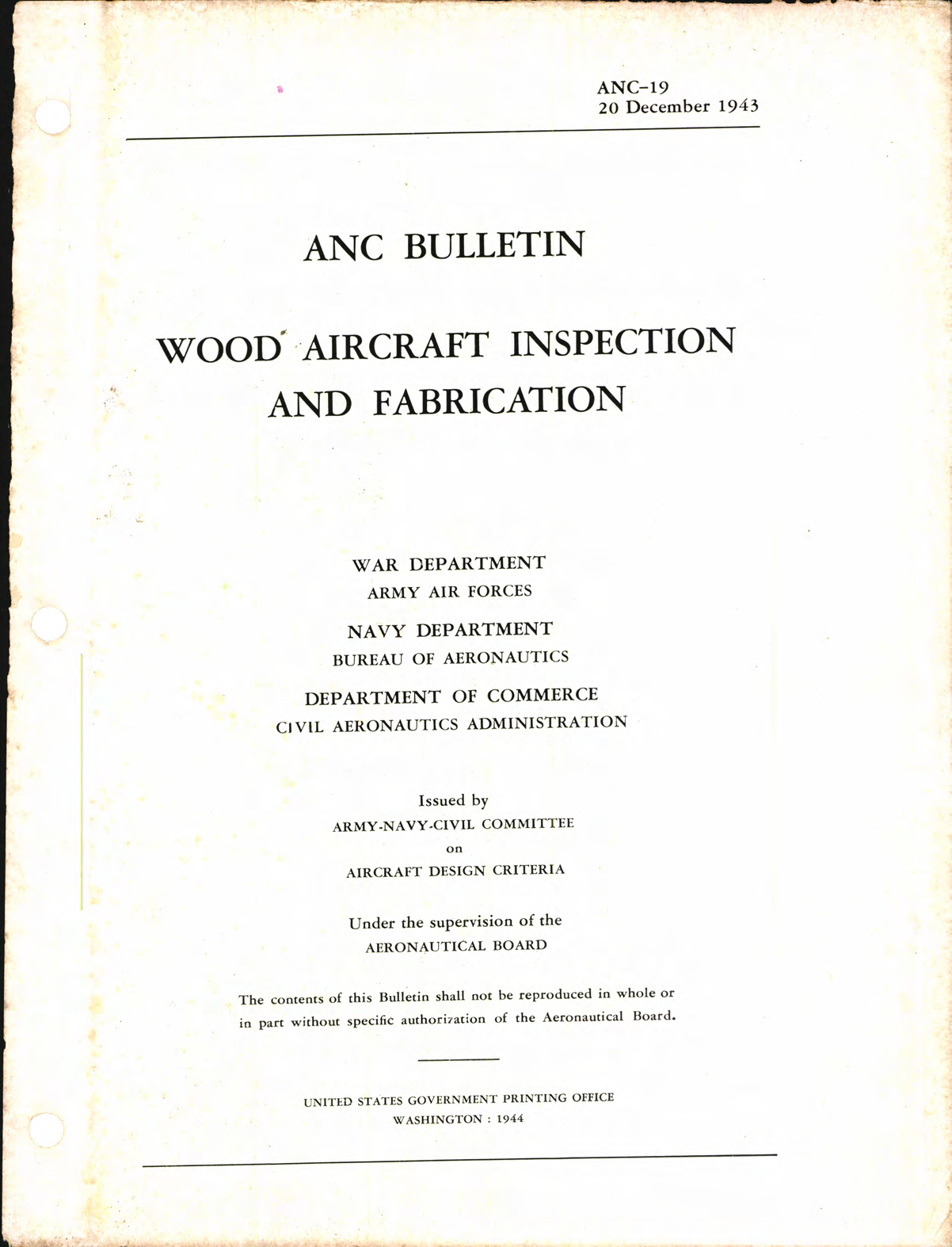 Sample page 1 from AirCorps Library document: Wood Aircraft Inspection and Fabrication