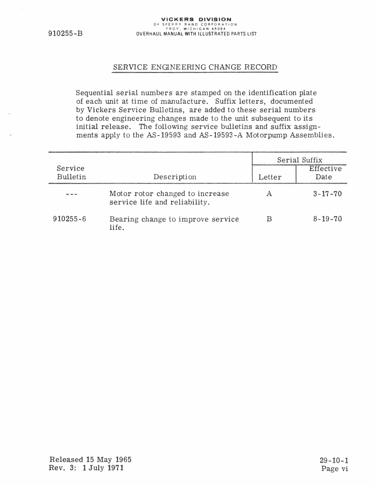 Sample page 5 from AirCorps Library document: Repair & Overhaul Manual Electric Motor AS-19593, & -A Rev. 3