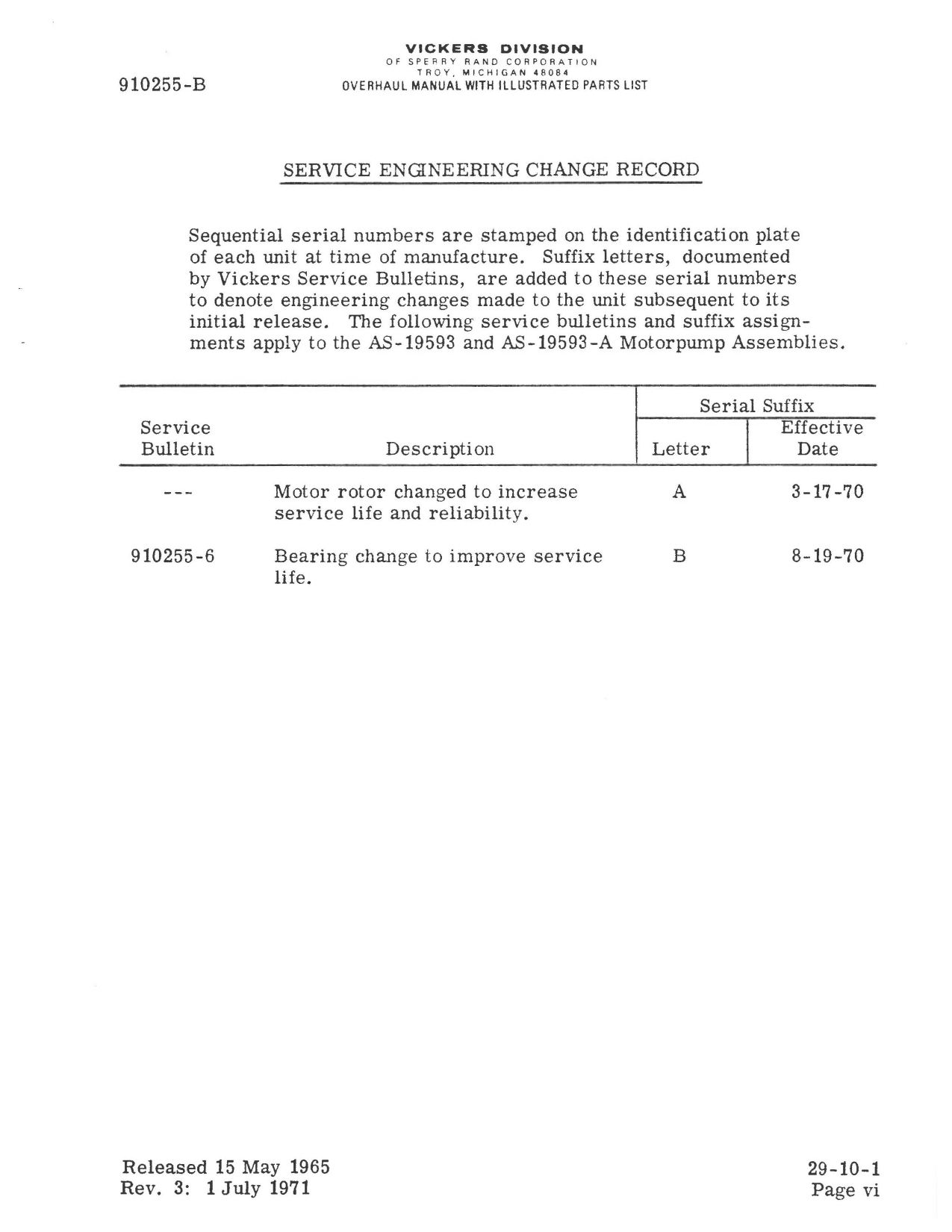 Sample page 5 from AirCorps Library document: Repair & Overhaul Manual for Electric Motor AS-19593 & -A Rev. 3