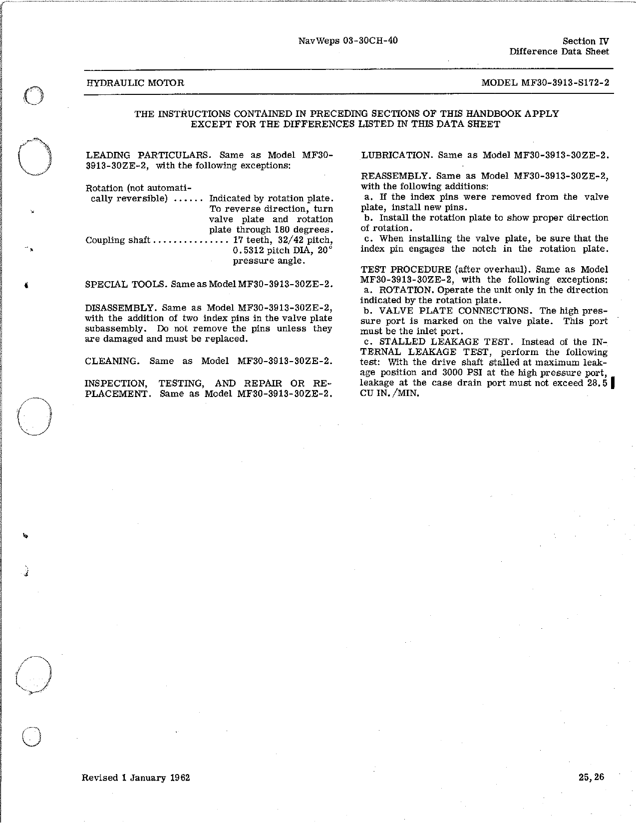 Sample page 7 from AirCorps Library document: Overhaul Instructions for Hydraulic Motor Assembly