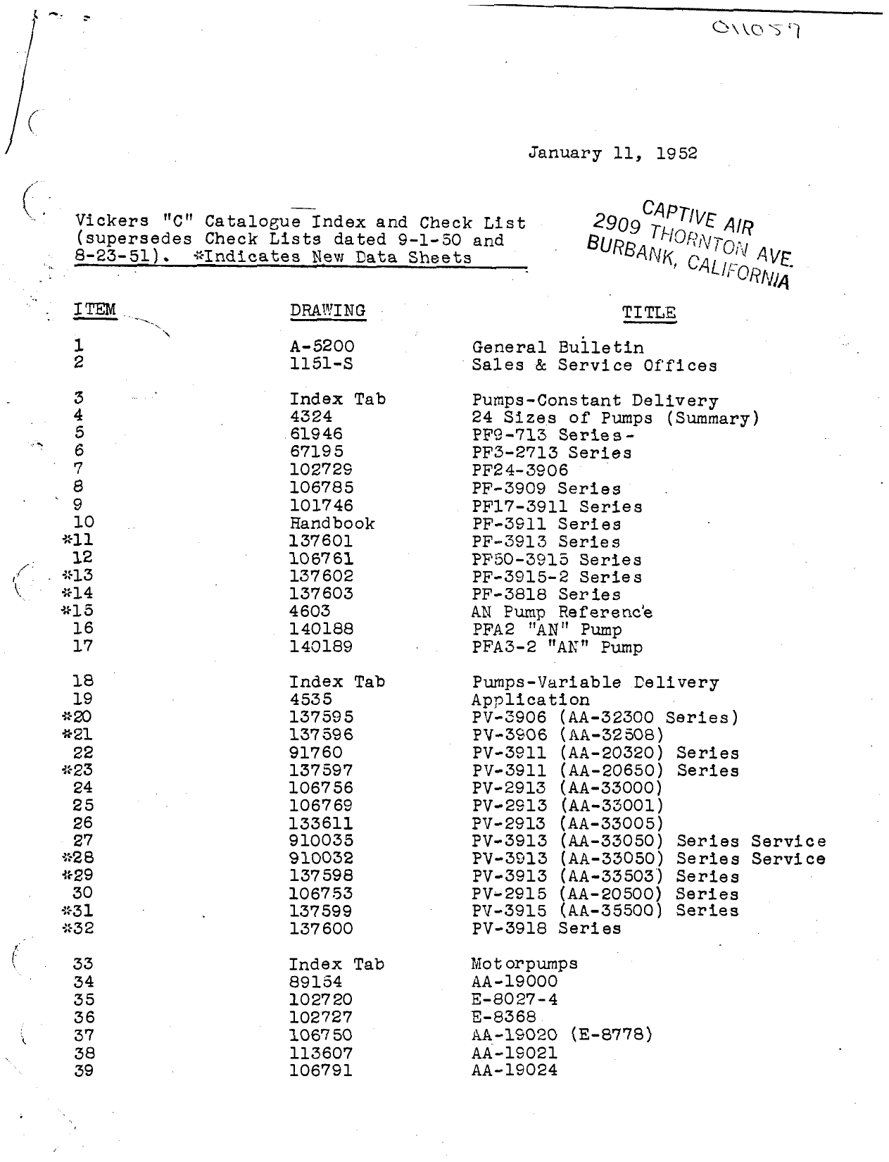 Sample page 1 from AirCorps Library document: Vickers C Catalogue Index & Checklist