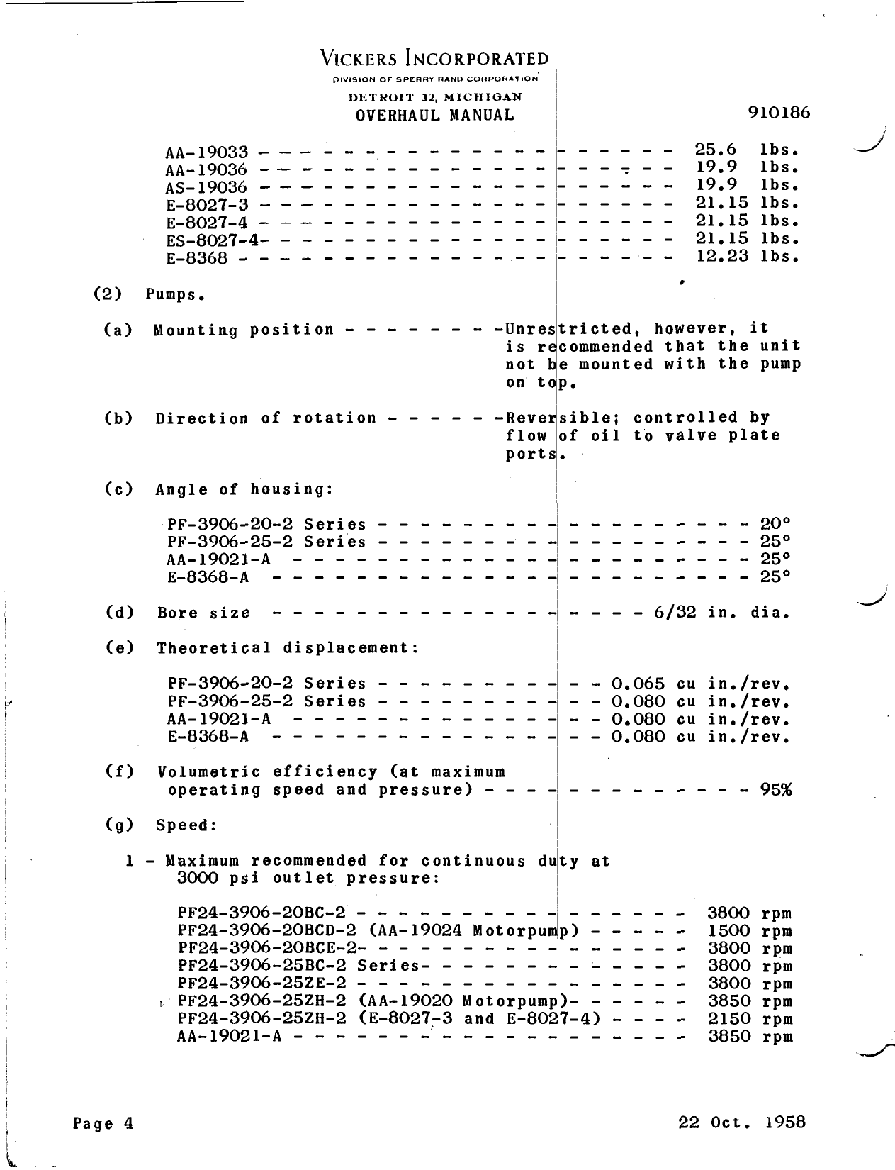 Sample page 5 from AirCorps Library document: Overhaul Manual for PN-3906-2 & PF-3906-2 Constant Displacement Hydraulic Pumps
