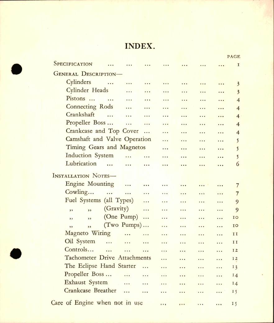 Sample page 5 from AirCorps Library document: Care and Maintenance of the 120 HP D.H. Gipsy III Aero Engine