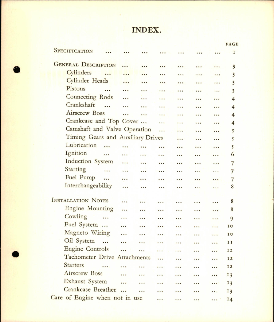 Sample page 5 from AirCorps Library document: Care and Maintenance of the 200 HP D.H. Gipsy Six Aero Engine