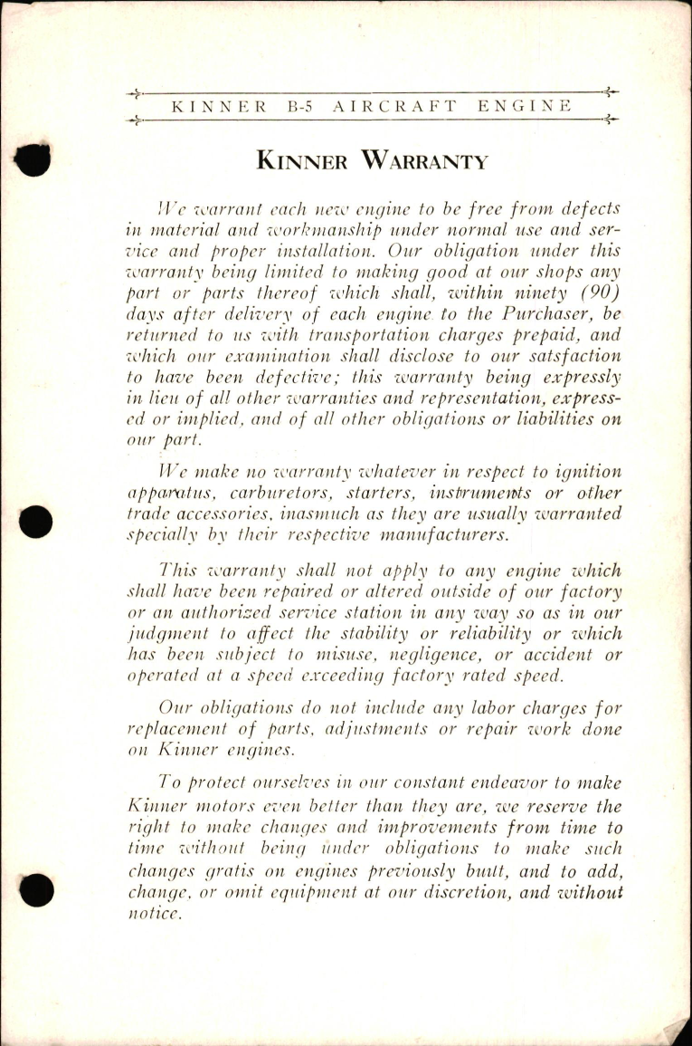 Sample page 5 from AirCorps Library document: Care & Operation of Kinner B-5 Radial Engine
