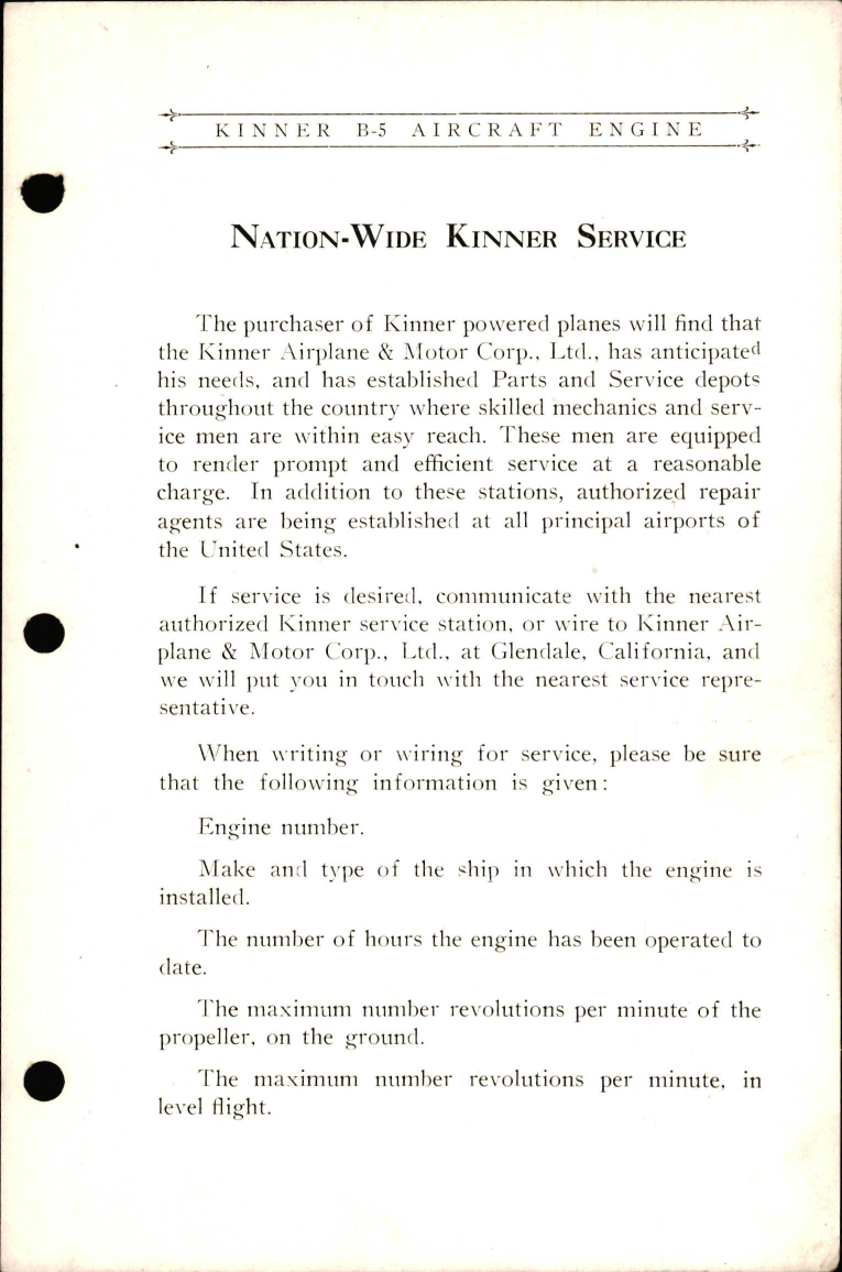 Sample page 7 from AirCorps Library document: Care & Operation of Kinner B-5 Radial Engine
