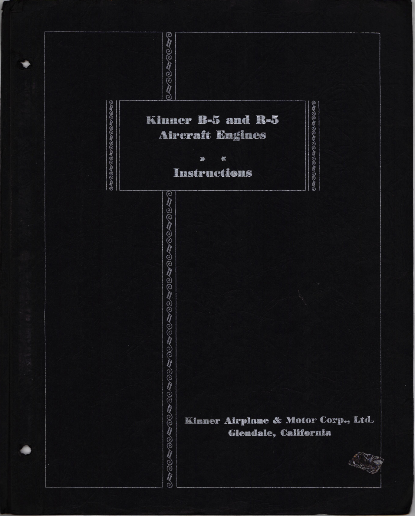 Sample page 1 from AirCorps Library document: Instructions for Kinner B-5 and R-5 Engines