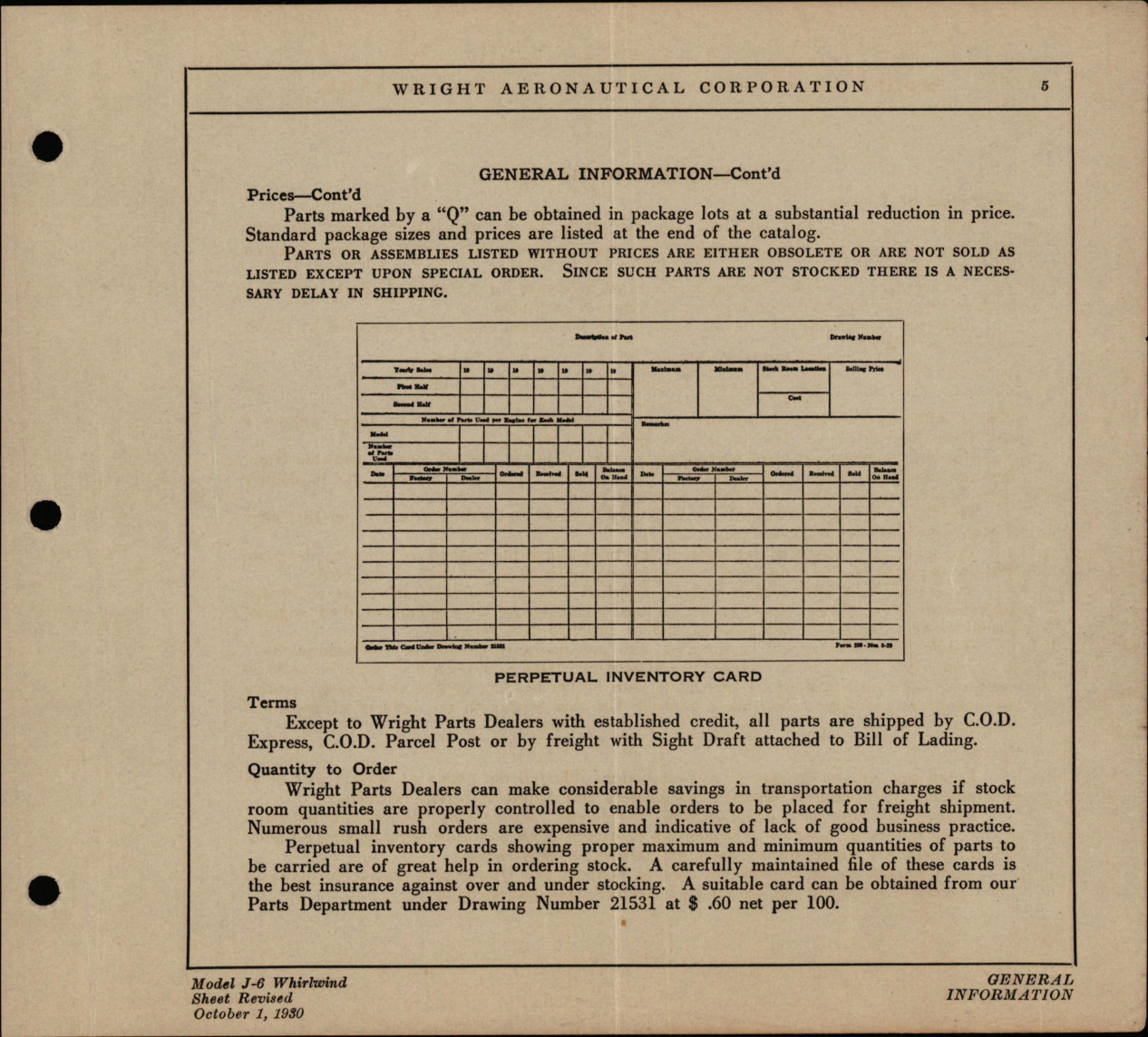 Sample page 7 from AirCorps Library document: Parts Catalog for Wright Whirlwind Engines Model J-6
