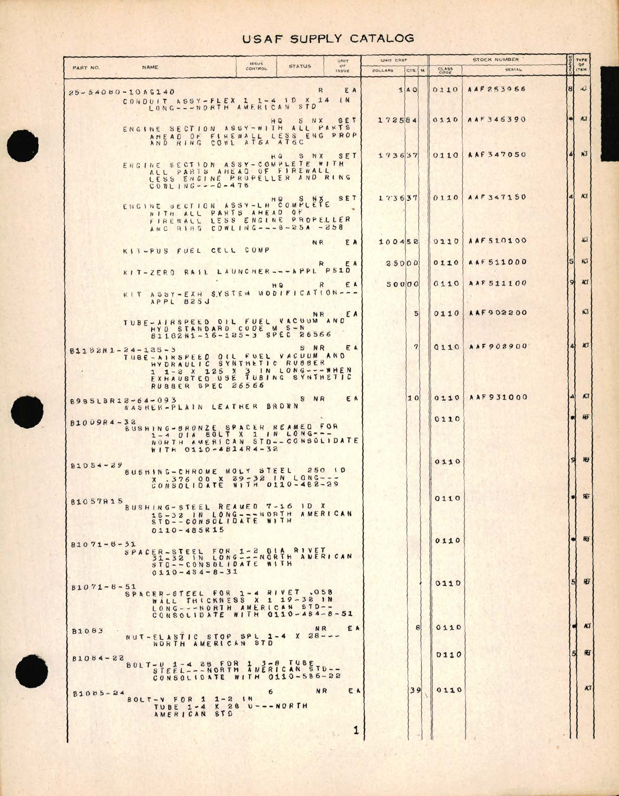 Sample page 9 from AirCorps Library document: Parts for North American Aircraft