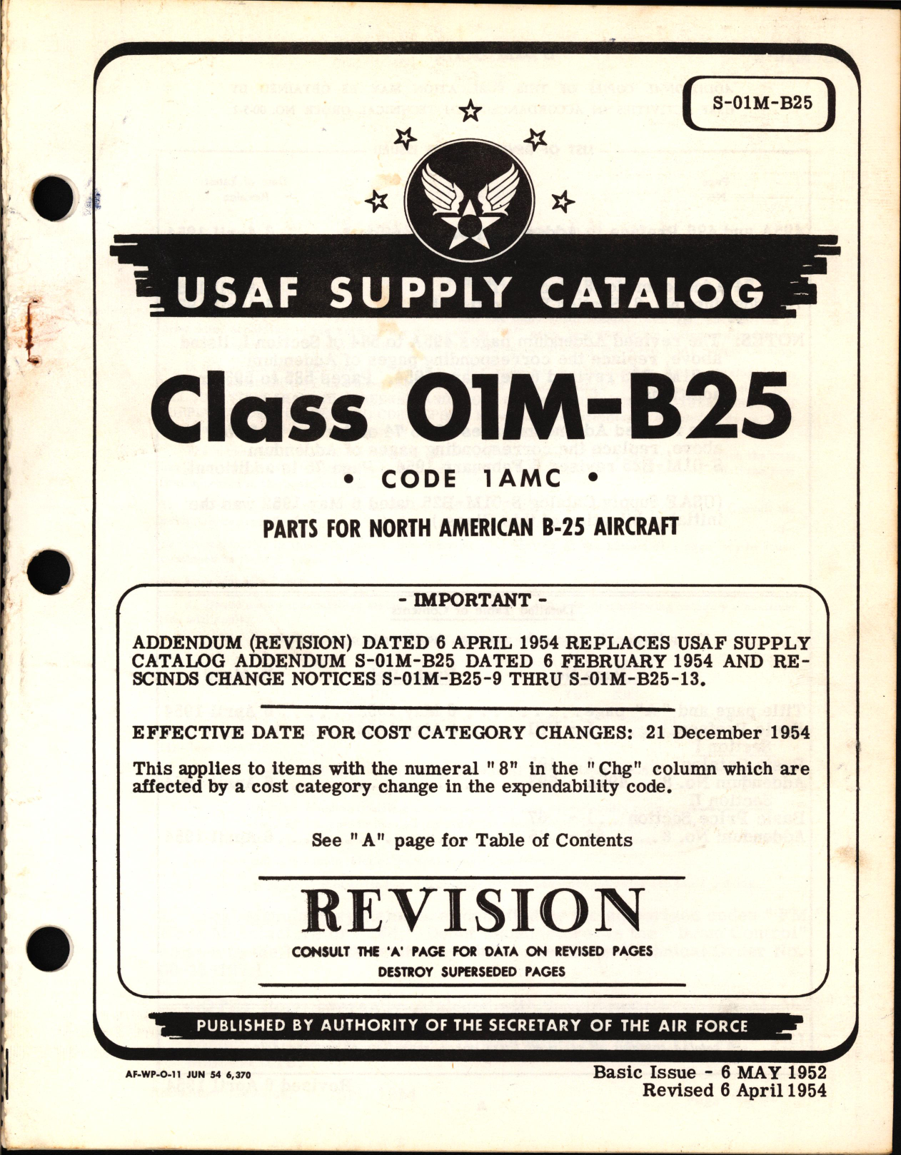 Sample page 1 from AirCorps Library document: Parts for North American B-25 Aircraft