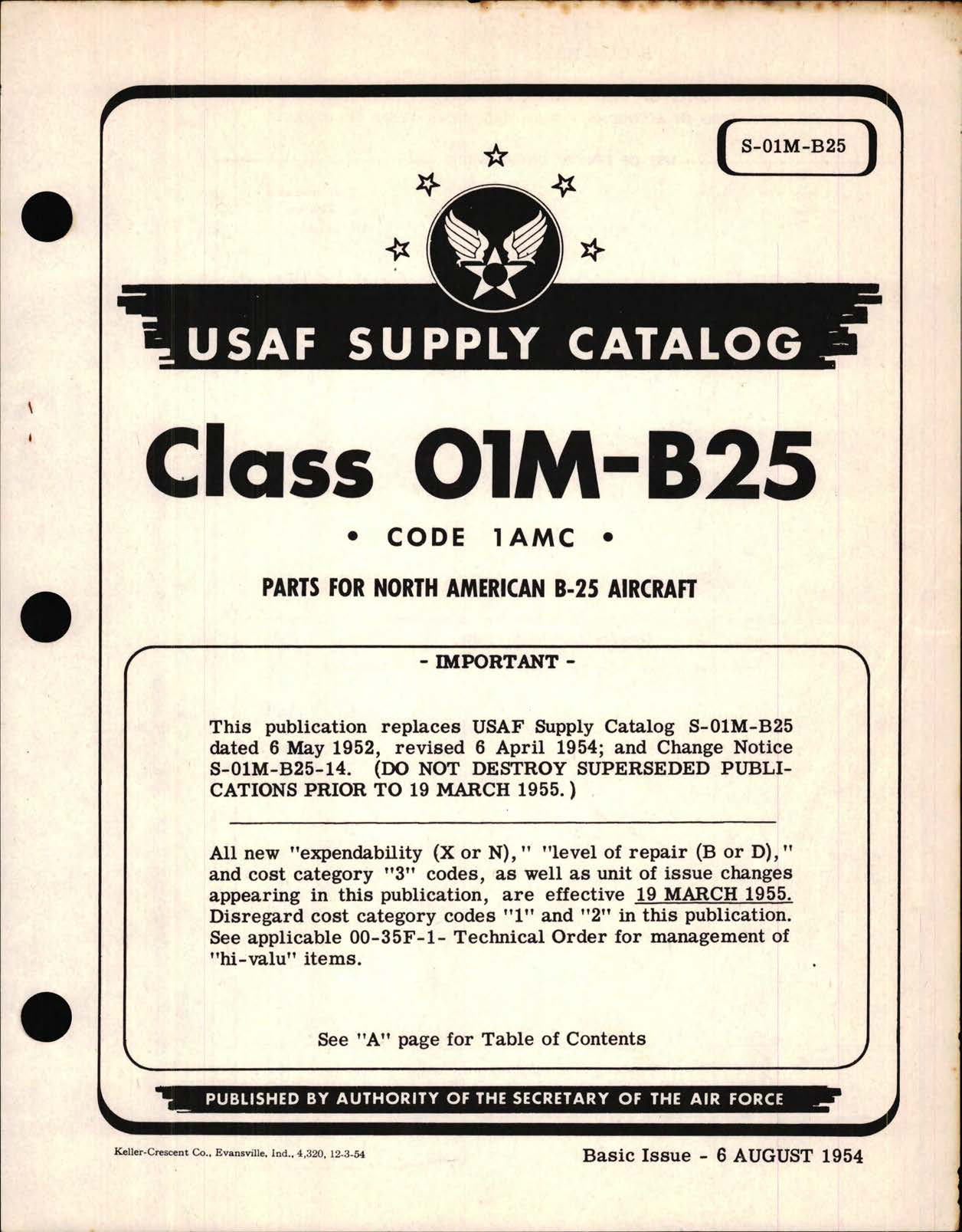 Sample page 1 from AirCorps Library document: Parts for North American B-25 Aircraft