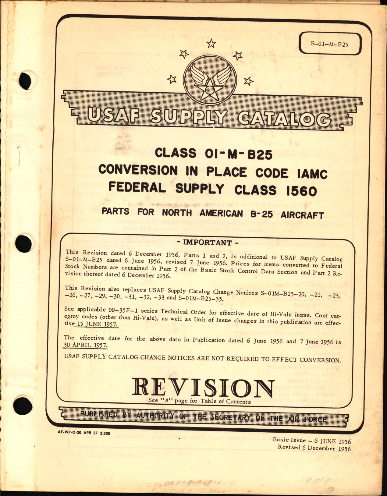 Sample page 1 from AirCorps Library document: Parts for North American B-25 Aircraft