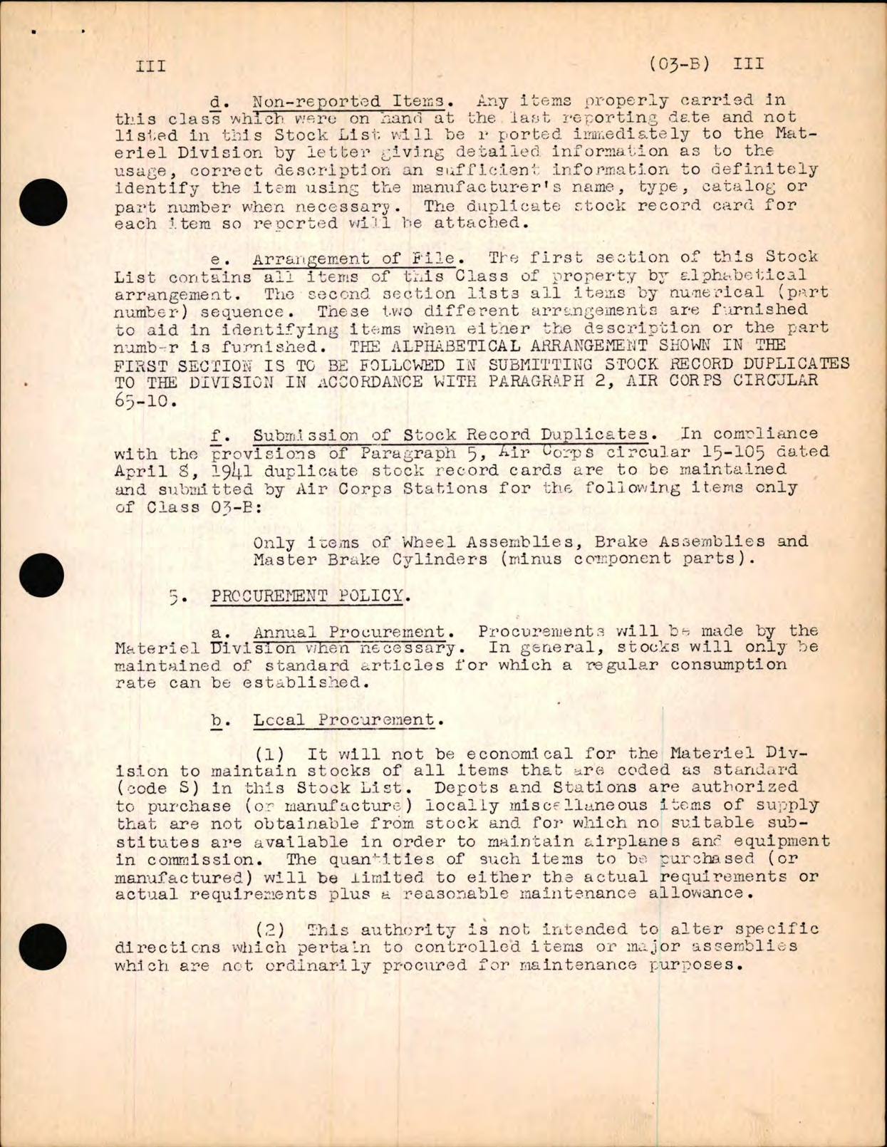 Sample page 5 from AirCorps Library document: Stock List for Class 03-B Wheels and Brakes
