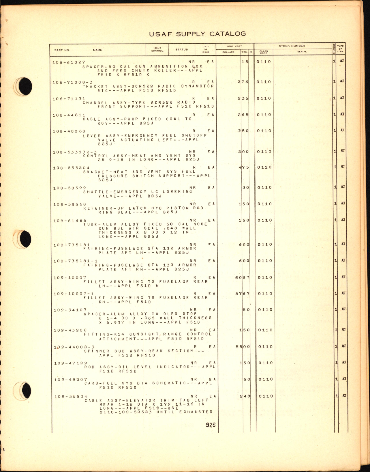 Sample page 5 from AirCorps Library document: Parts for North American Aircraft