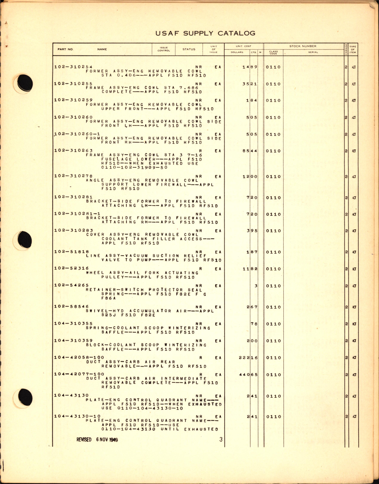 Sample page 5 from AirCorps Library document: Parts for North American Aircraft