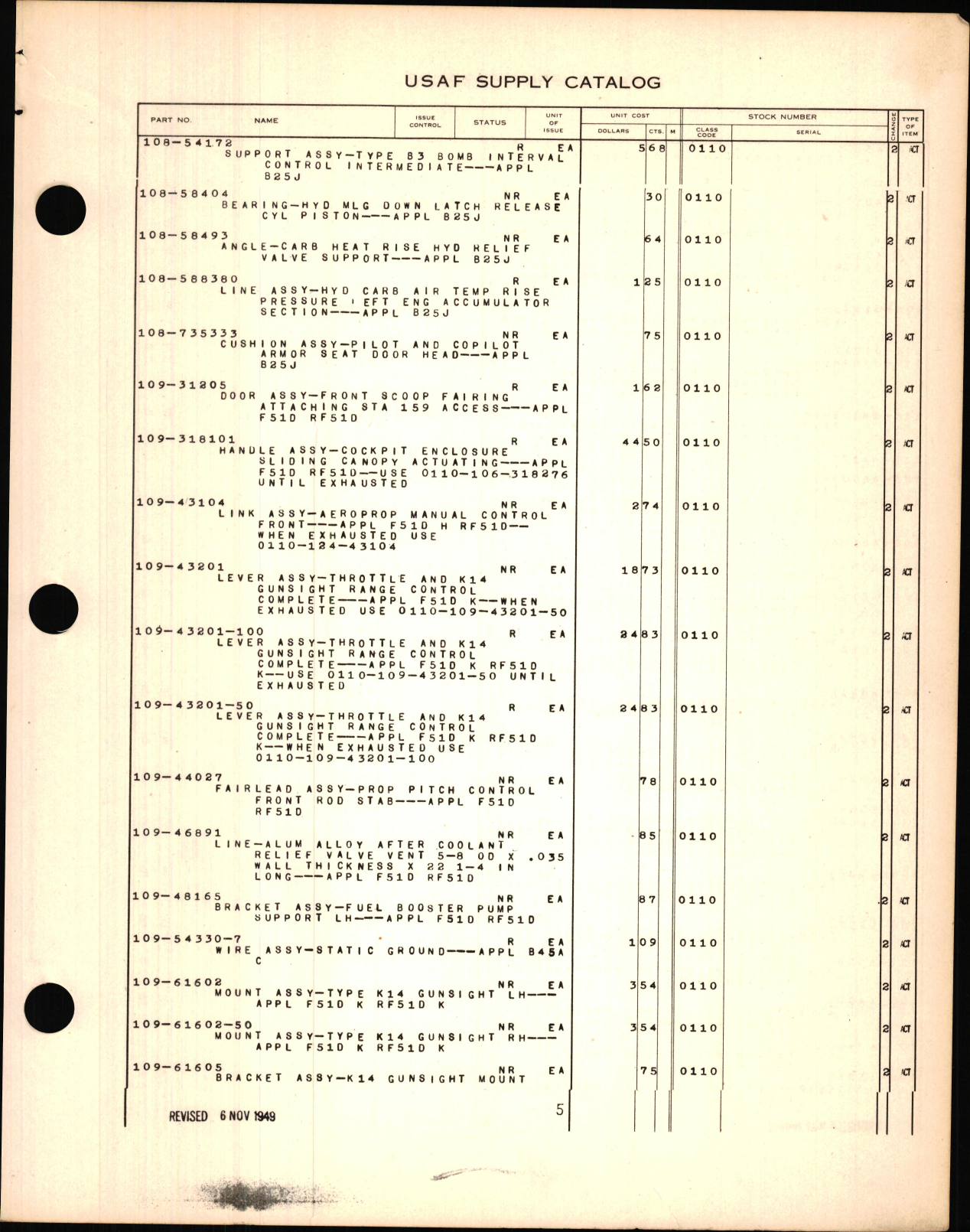 Sample page 7 from AirCorps Library document: Parts for North American Aircraft