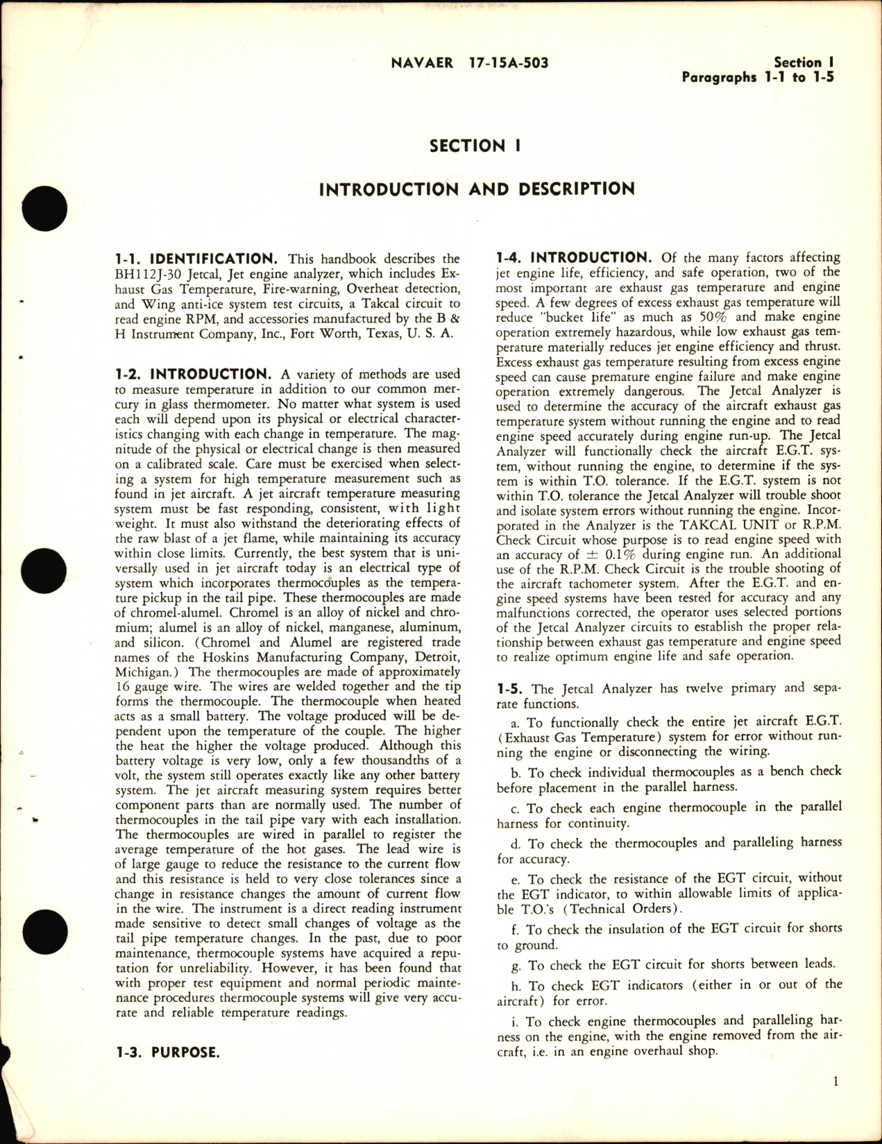 Sample page 7 from AirCorps Library document: Operation and Service Instructions with Illustrated Parts Breakdown for Jetcal Analyzer Model BH112J-30