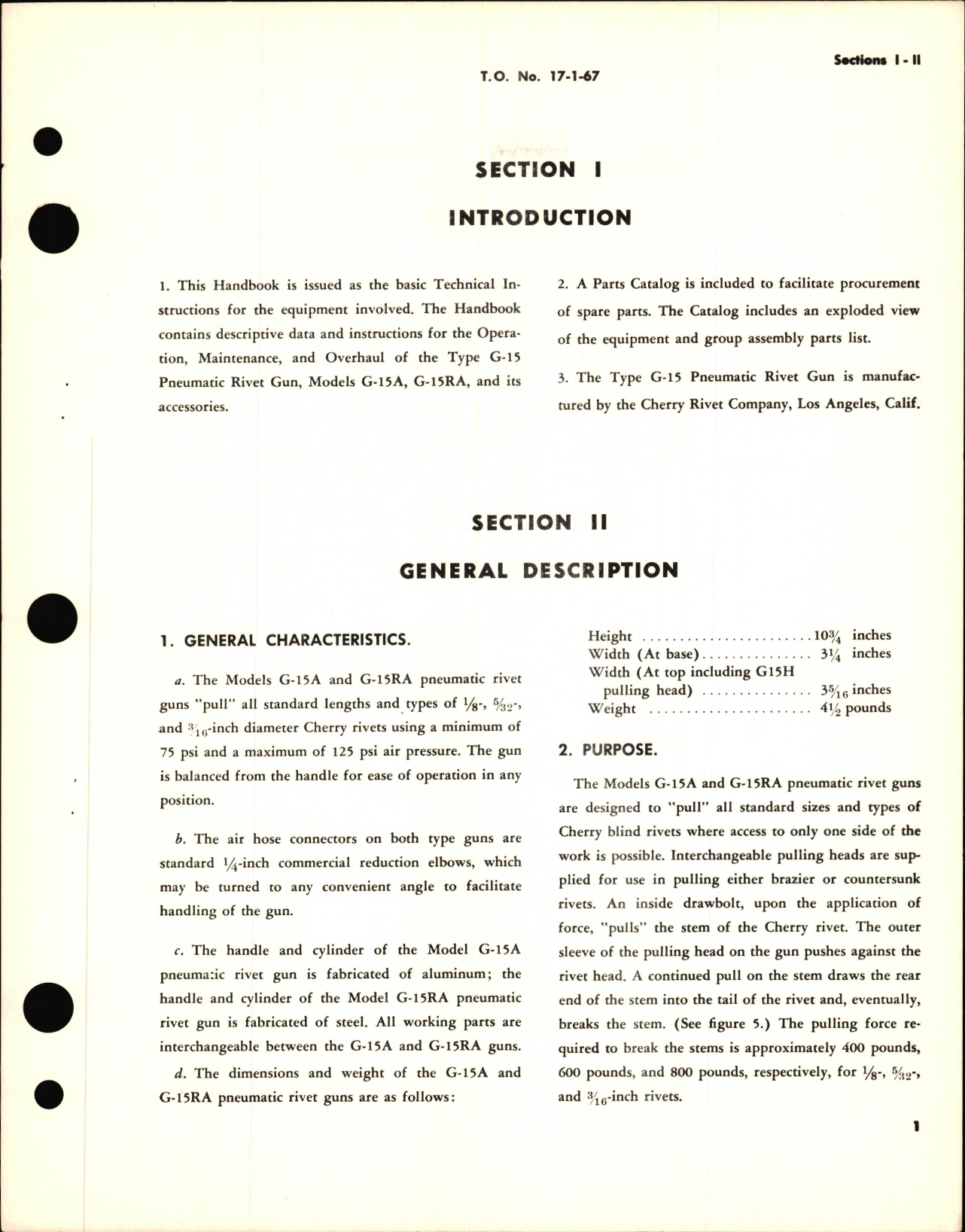 Sample page 5 from AirCorps Library document: Instructions with Parts Catalog for Type G-15 Pneumatic Rivet Gun