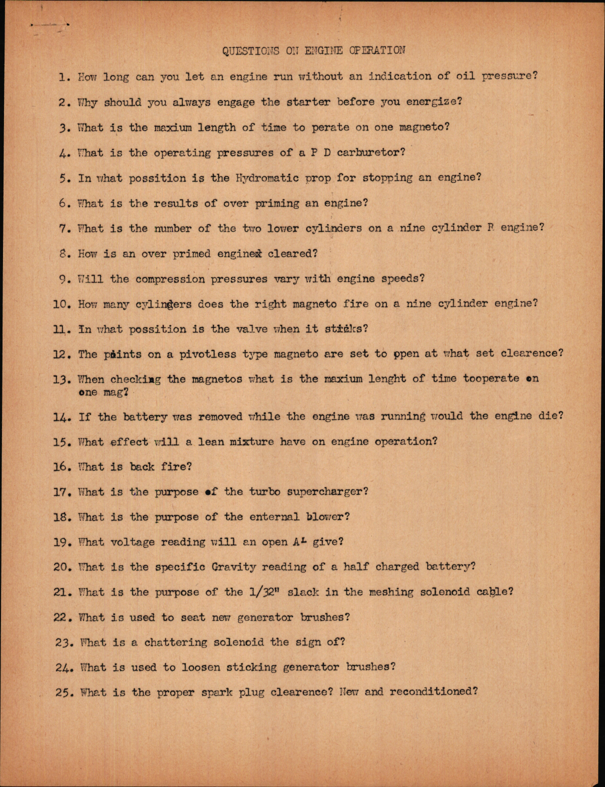 Sample page 1 from AirCorps Library document: Questions of Engine Operation