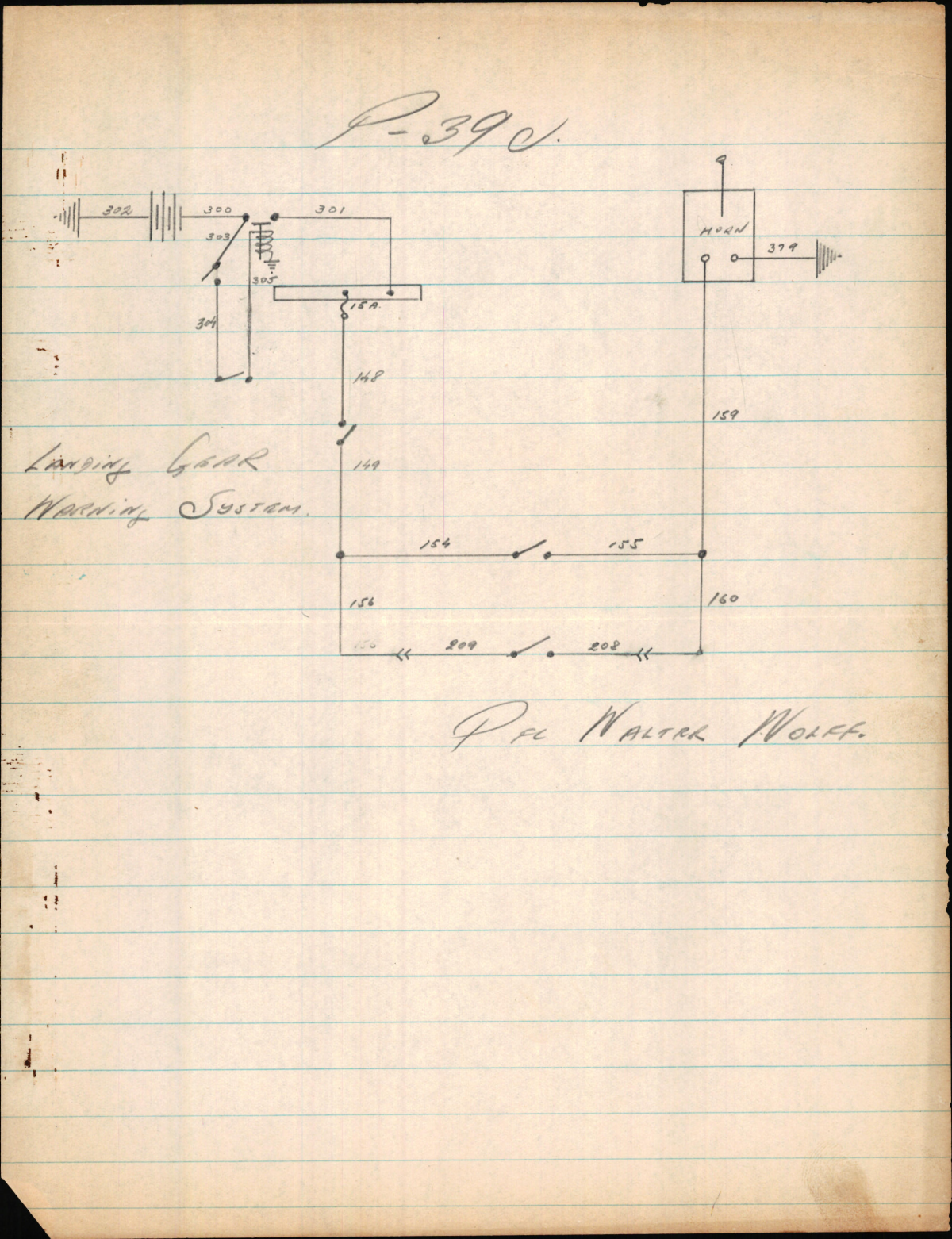 Sample page 1 from AirCorps Library document: Notes on the P-39 Landing Gear Warning System