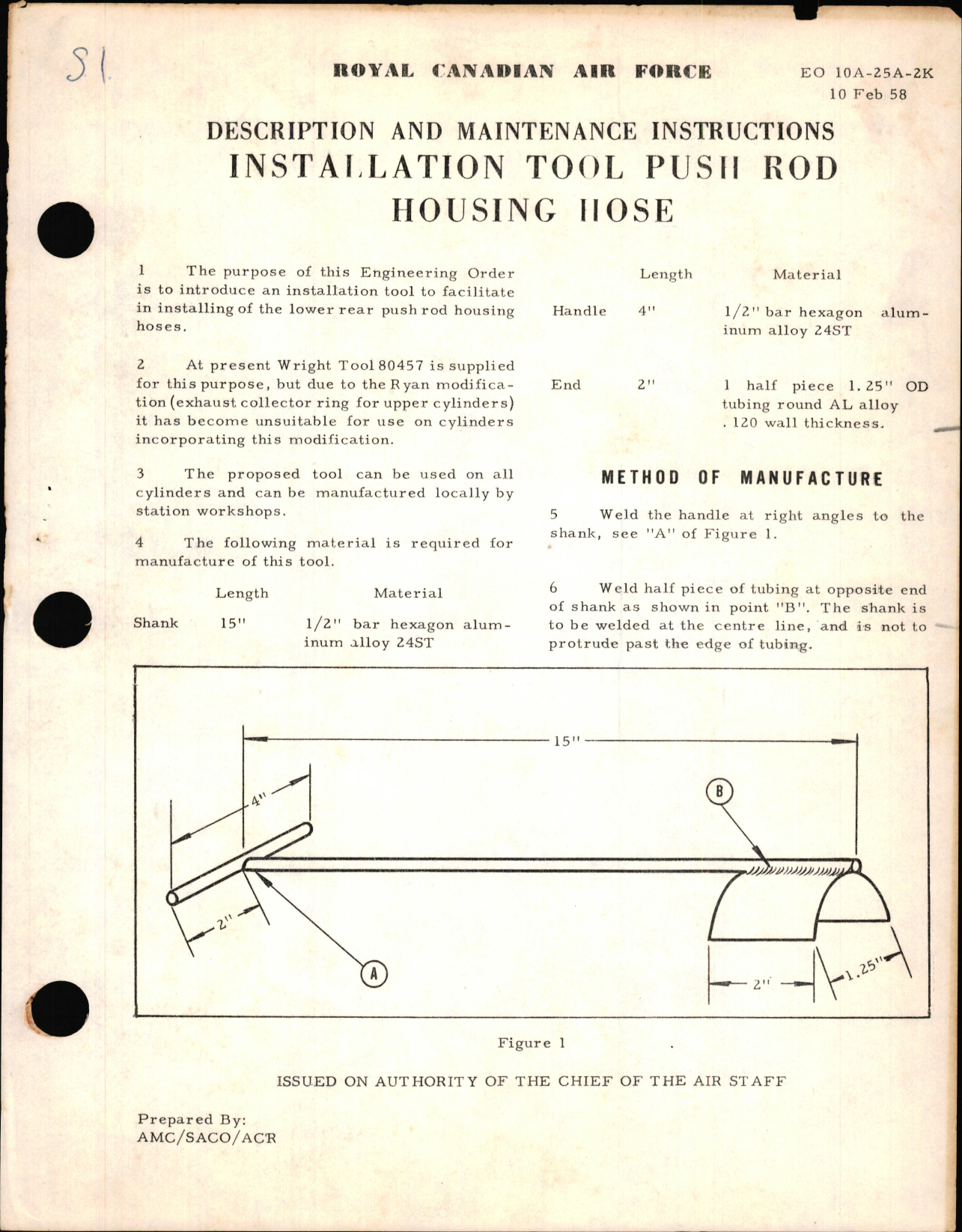Sample page 1 from AirCorps Library document: Description and Maintenance Instructions for Installation Tool Push Rod Housing Hose