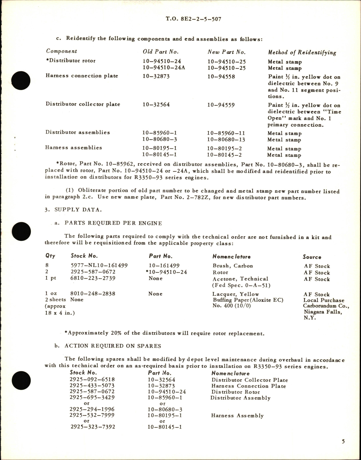 Sample page 5 from AirCorps Library document: Modification of R-3350-91 Ignition System Components for Use on R-3350-93 Engines