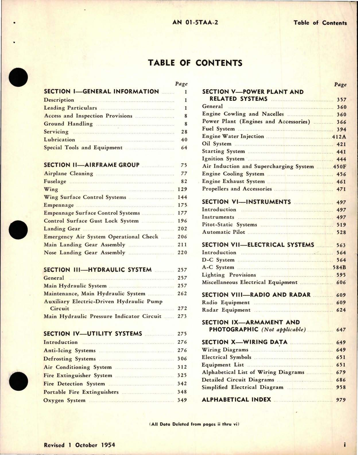 Sample page 5 from AirCorps Library document: Maintenance Instructions for T-29A