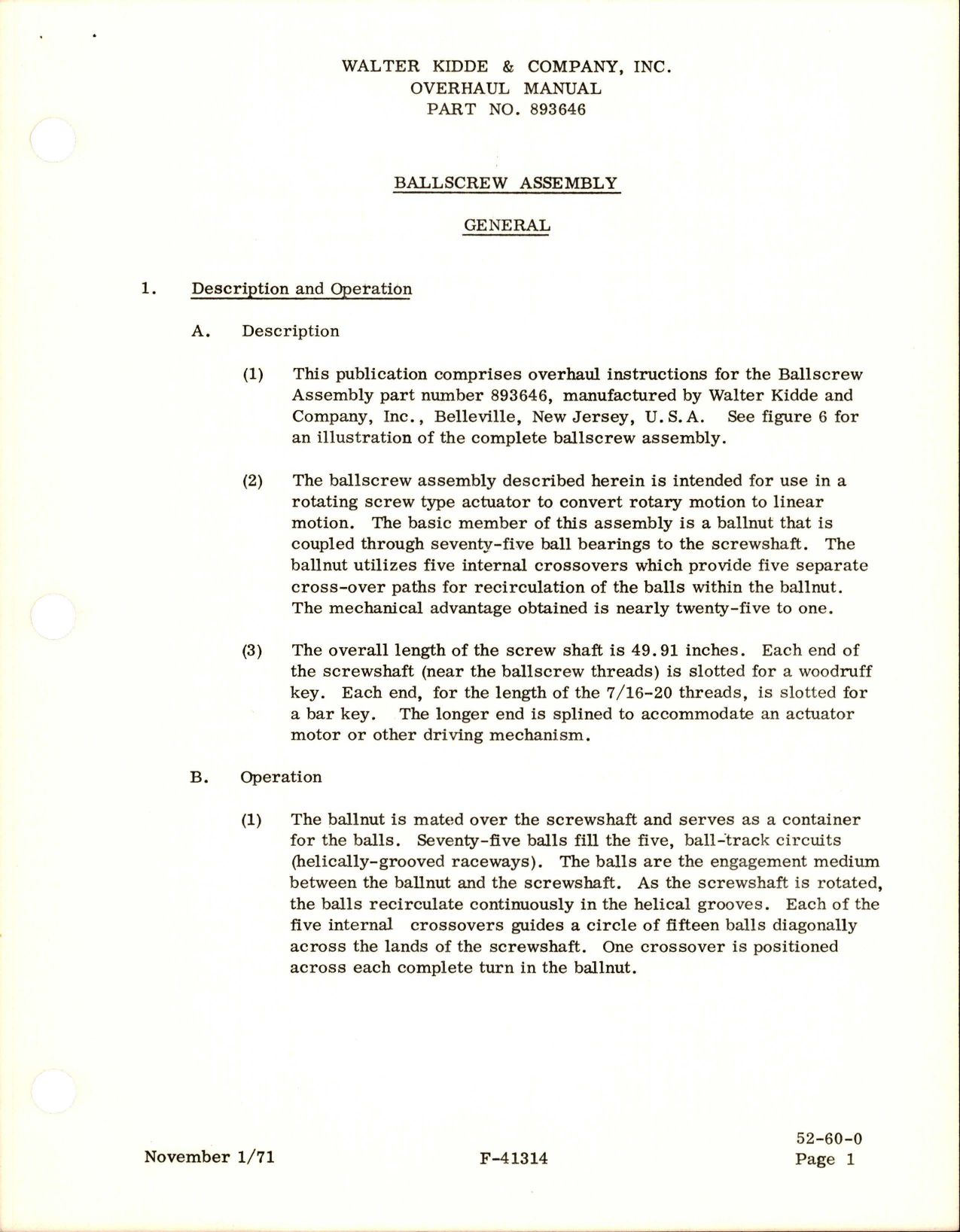 Sample page 5 from AirCorps Library document: Overhaul Manual for Ballscrew Assy - Part 893646 