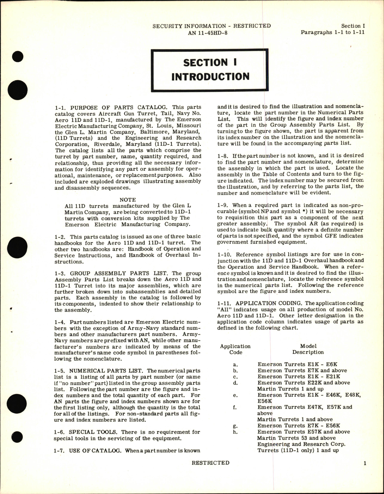 Sample page 7 from AirCorps Library document: Parts Catalog for Aircraft Gun Turret Aero 11D & 11D-1