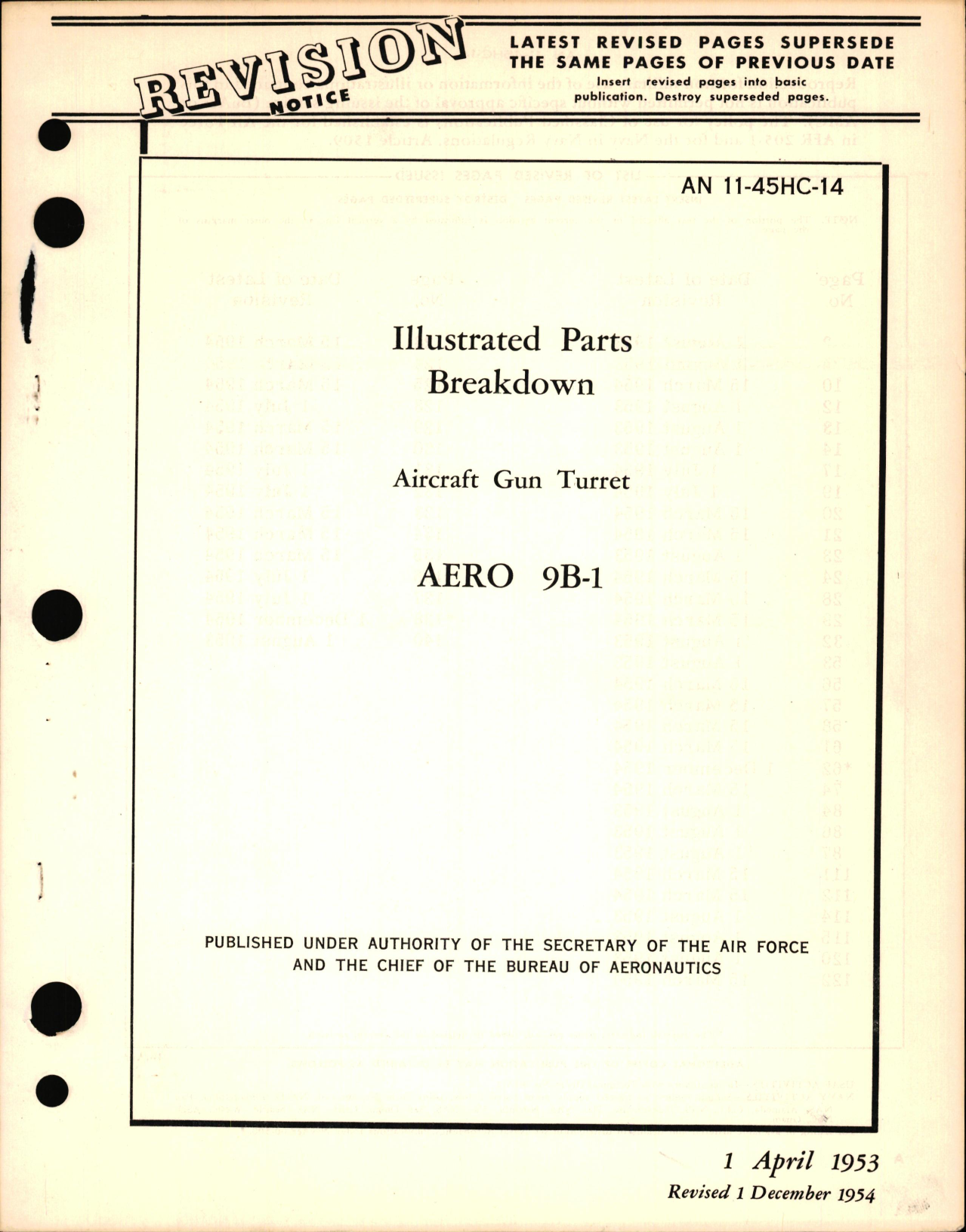 Sample page 1 from AirCorps Library document: Illustrated Parts, Breakdown for Aircraft Gun Turret Aero 9B-1