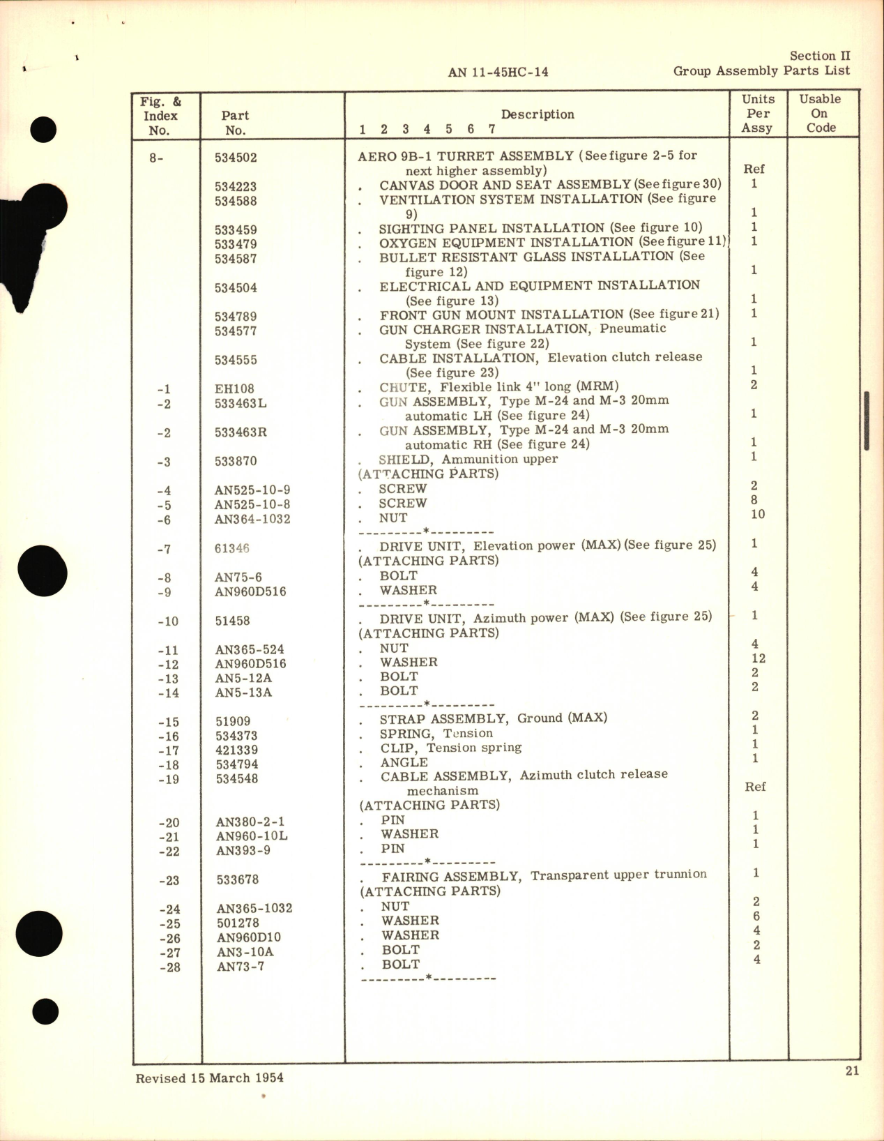 Sample page 7 from AirCorps Library document: Illustrated Parts Breakdown for Aircraft Gun Turret Aero 9B-1