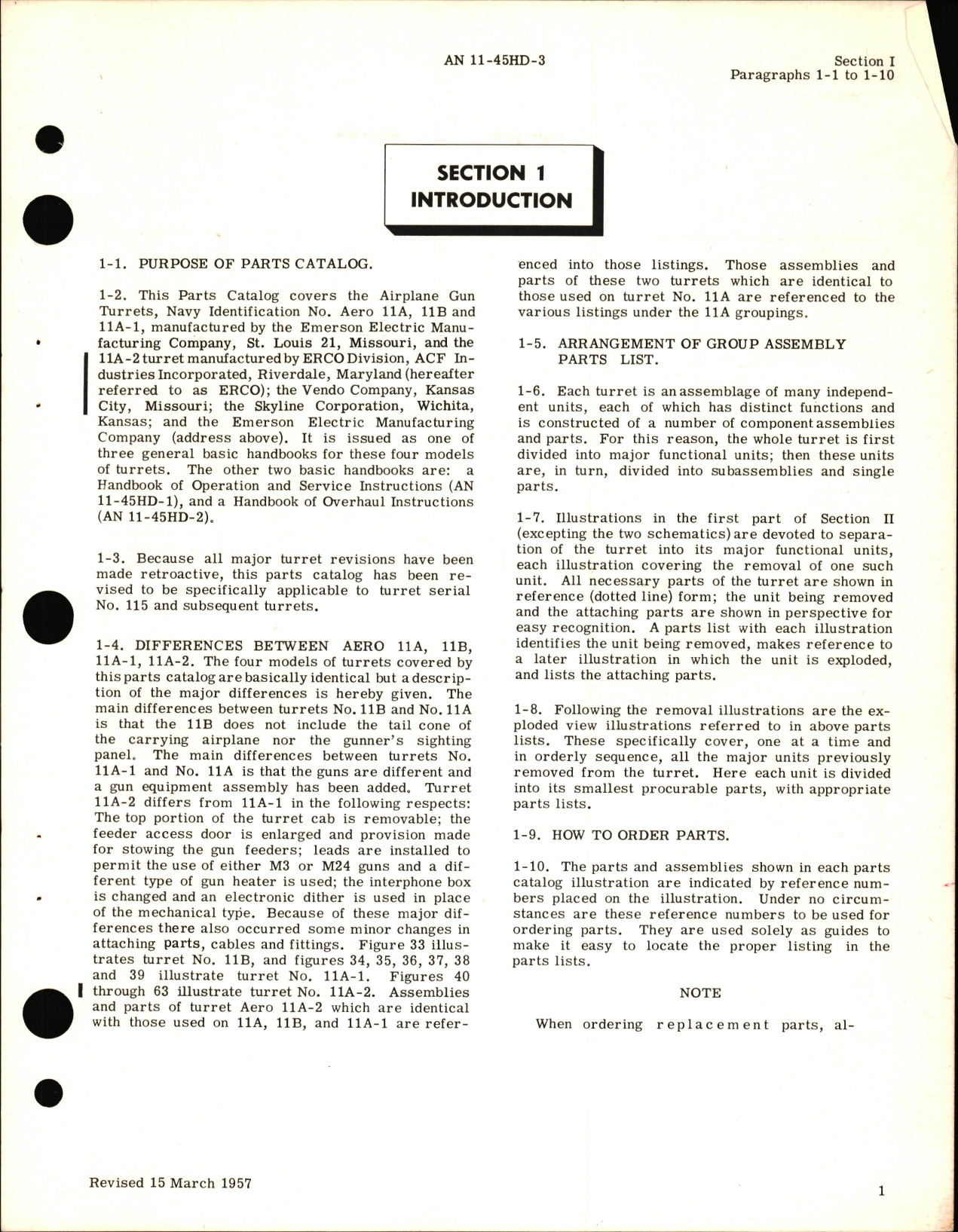 Sample page 7 from AirCorps Library document: Parts Catalog for Gun Turrets Aero 11A, 11A-1, 11A-2, & 11B 