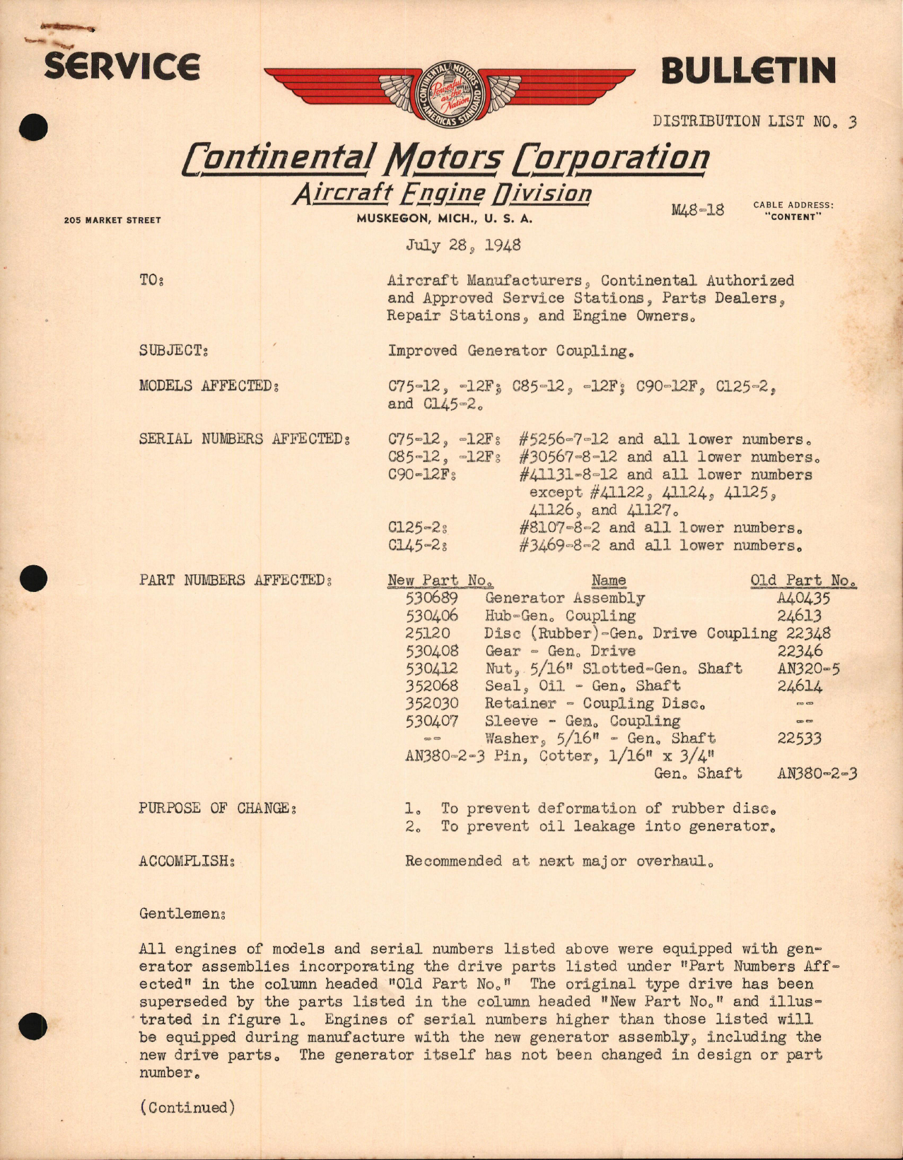 Sample page 1 from AirCorps Library document: Improved Generator Coupling