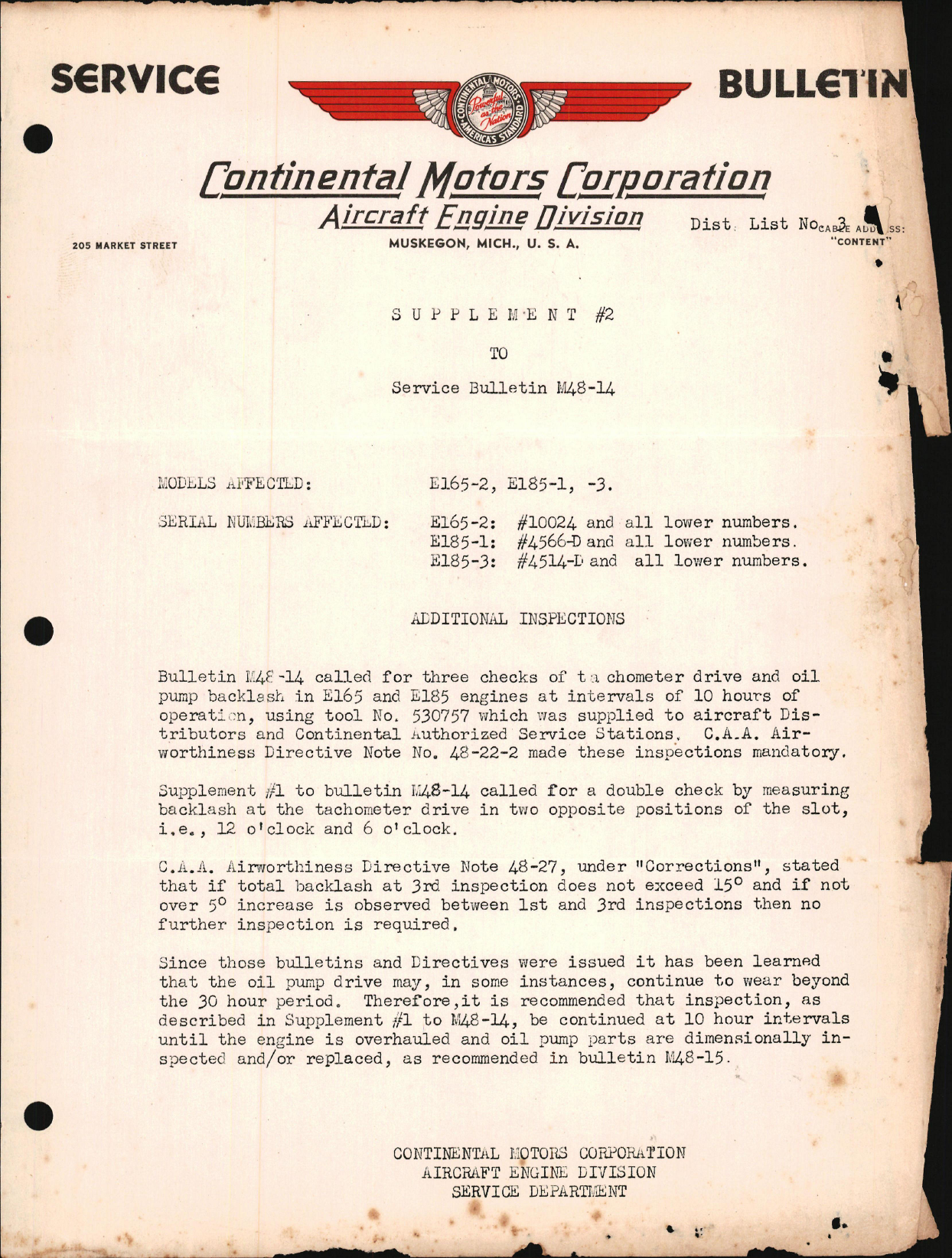 Sample page 1 from AirCorps Library document: Checking for Wear at Oil Pump Drive 