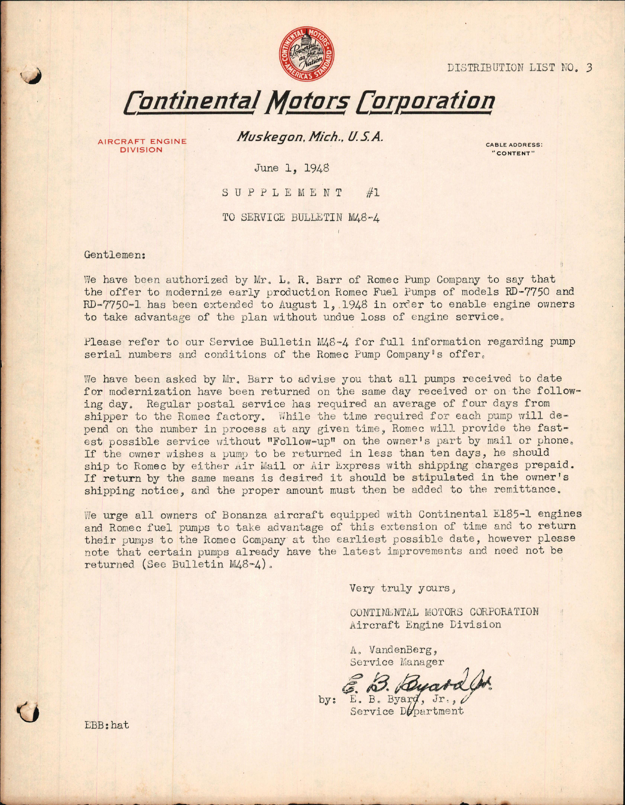 Sample page 1 from AirCorps Library document: Low Cost Modernization Plan for Romec Fuel Pumps