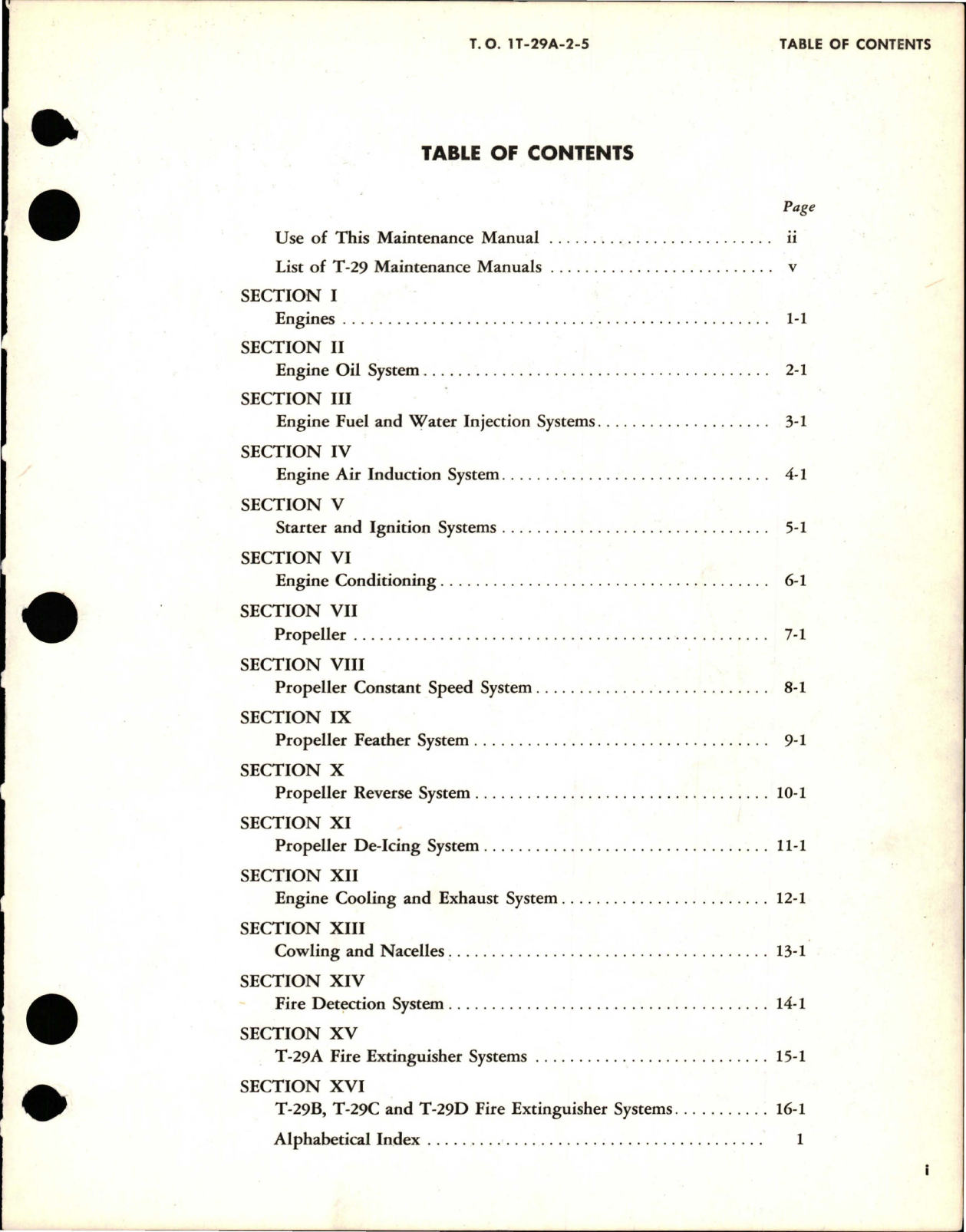 Sample page 5 from AirCorps Library document: Maintenance Manual for Power Plant Systems for T-29A, T-29B, T-29C and T-29D