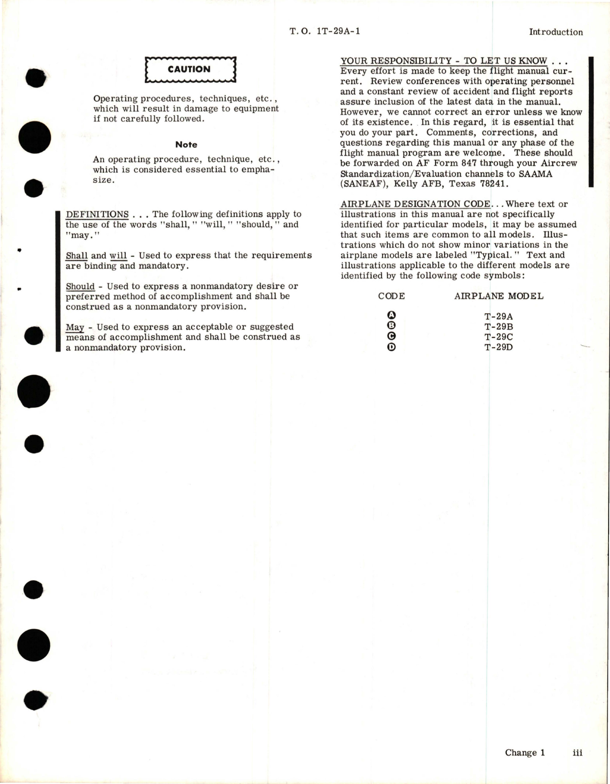 Sample page 9 from AirCorps Library document: Flight Manual for T-29A, T-29B, T-29C, T-29D