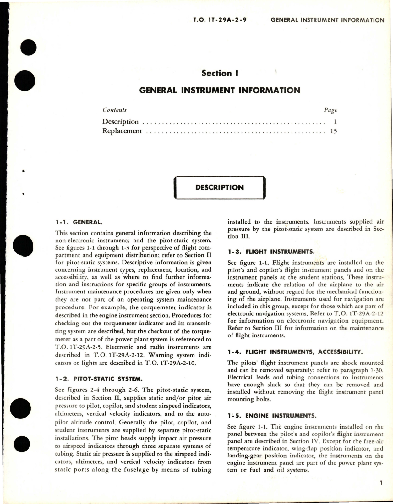 Sample page 9 from AirCorps Library document: Maintenance for Instrument Systems - T-29A, T-29B, T-29C and T-29D